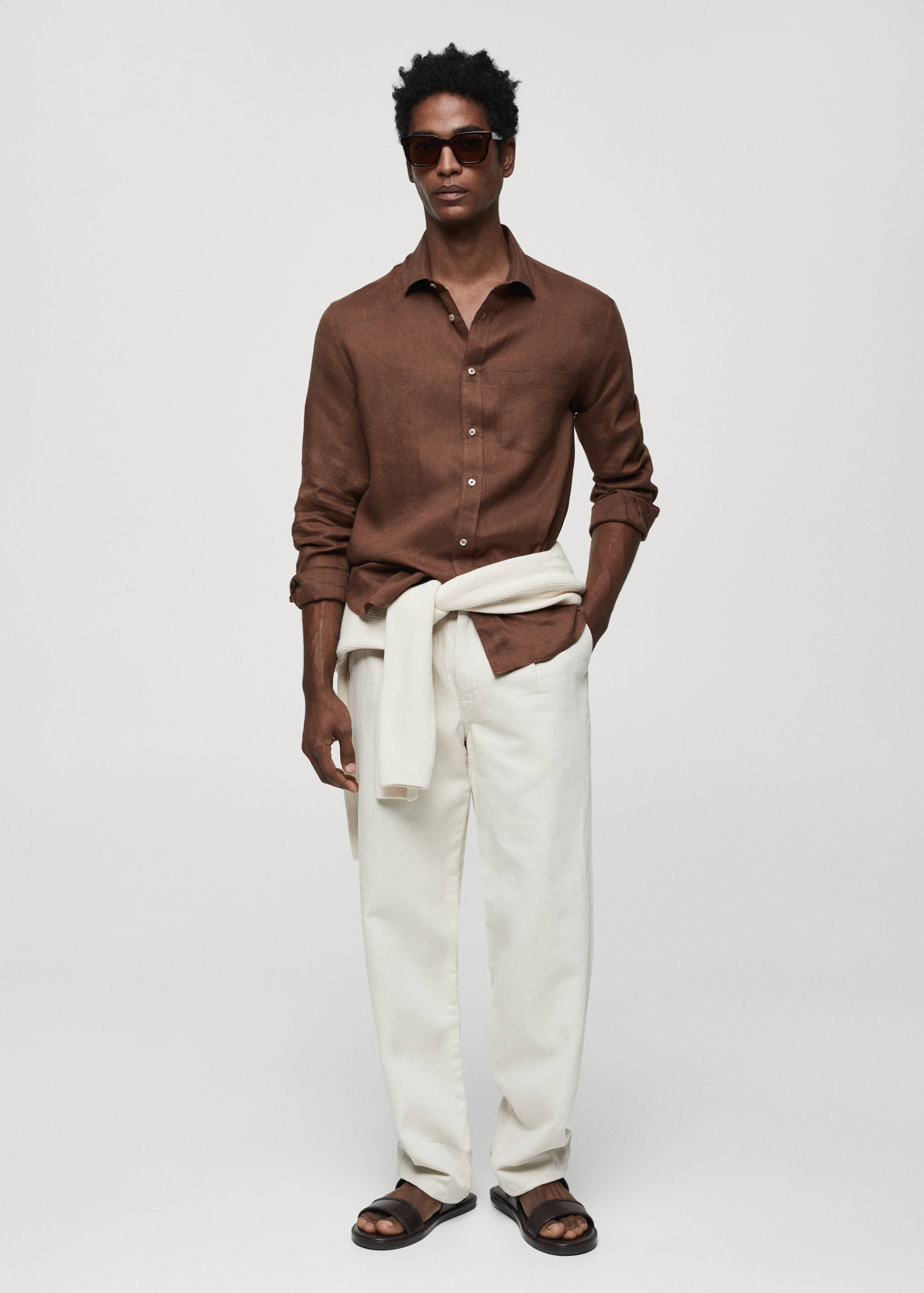 Skjorta 100% linne classic fit - Allmän bild