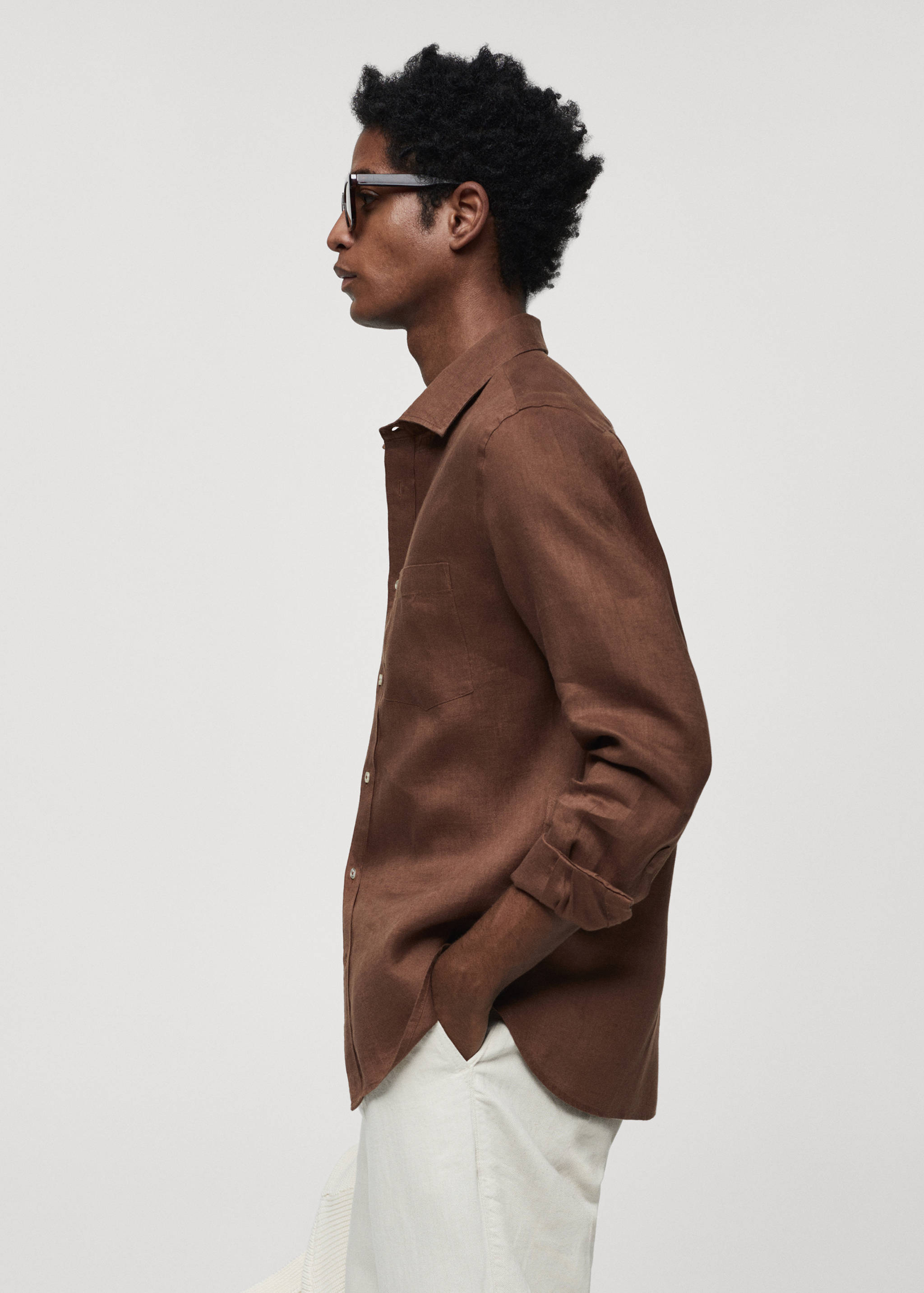 Skjorta 100% linne classic fit - Detaljer om artikeln 2