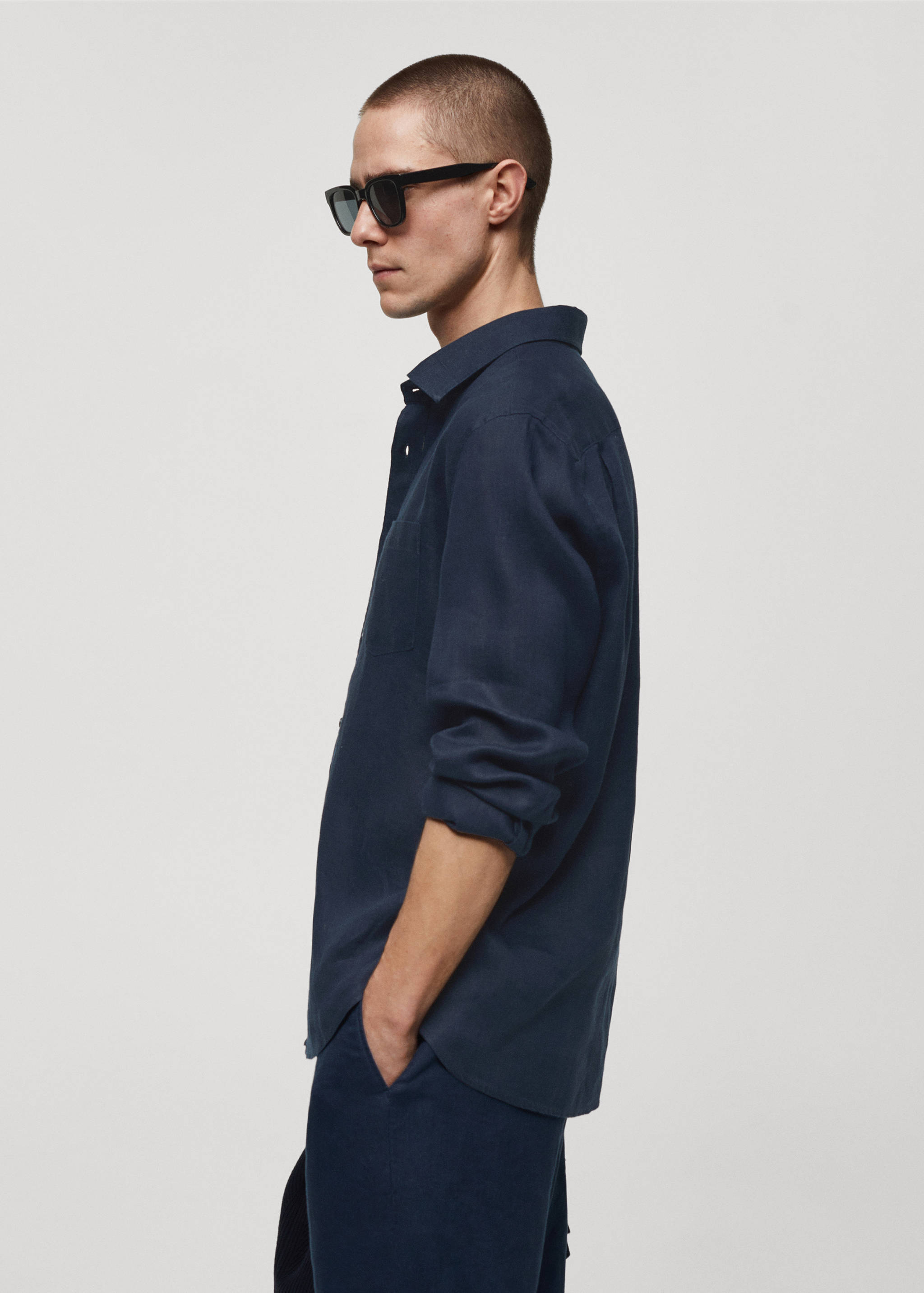 Skjorta 100% linne classic fit - Detaljer om artikeln 4