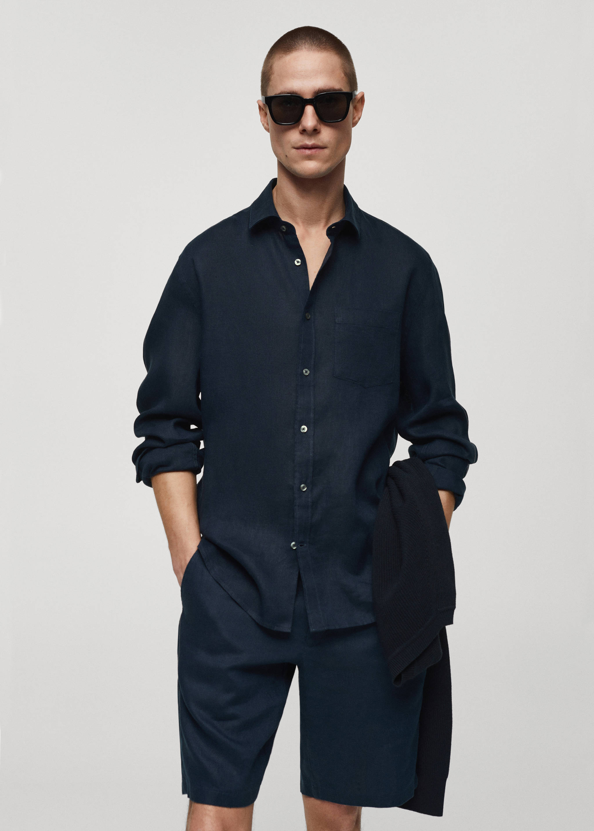 Classic fit 100% linen shirt - Medium plane