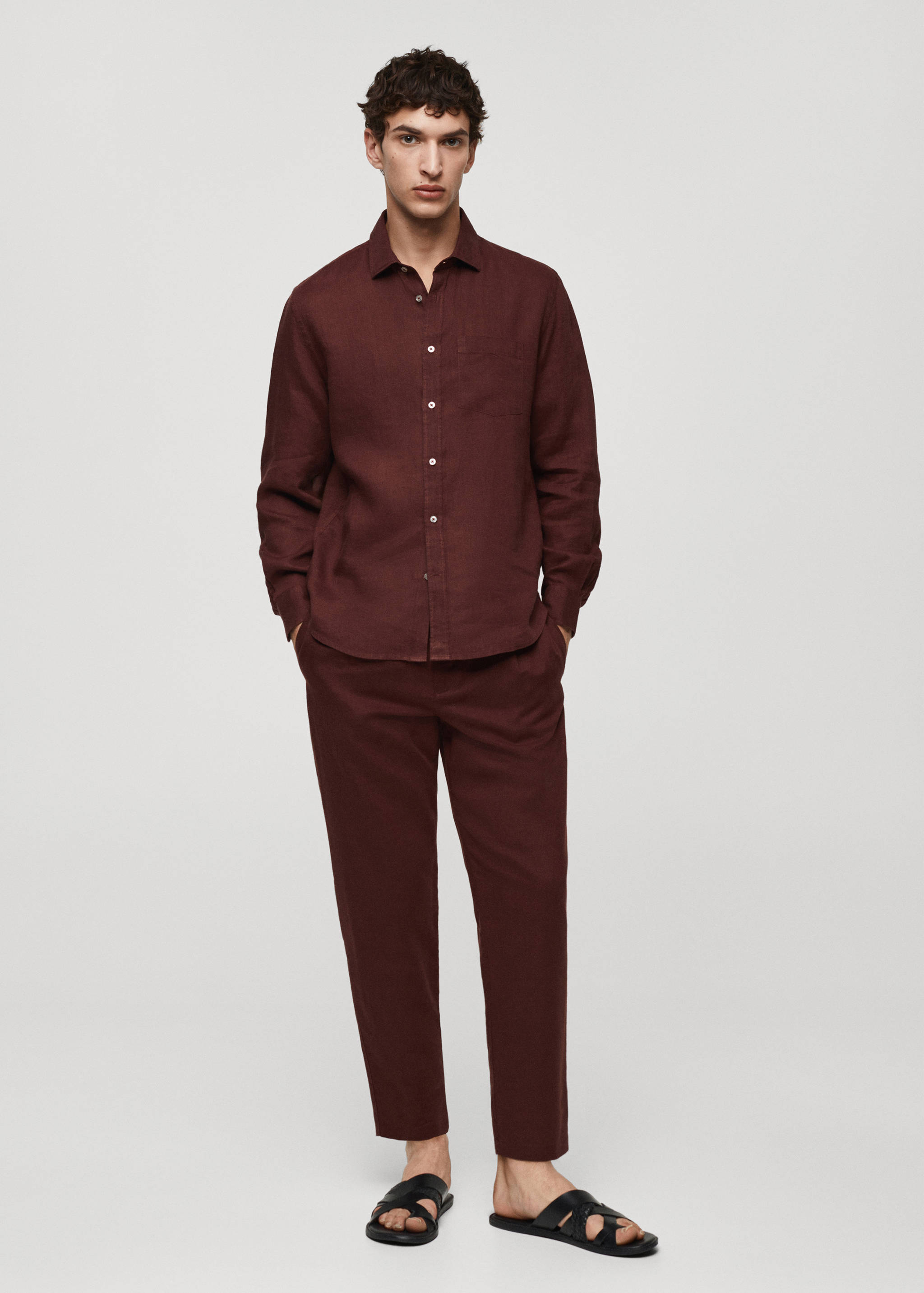 Skjorta 100% linne classic fit - Allmän bild