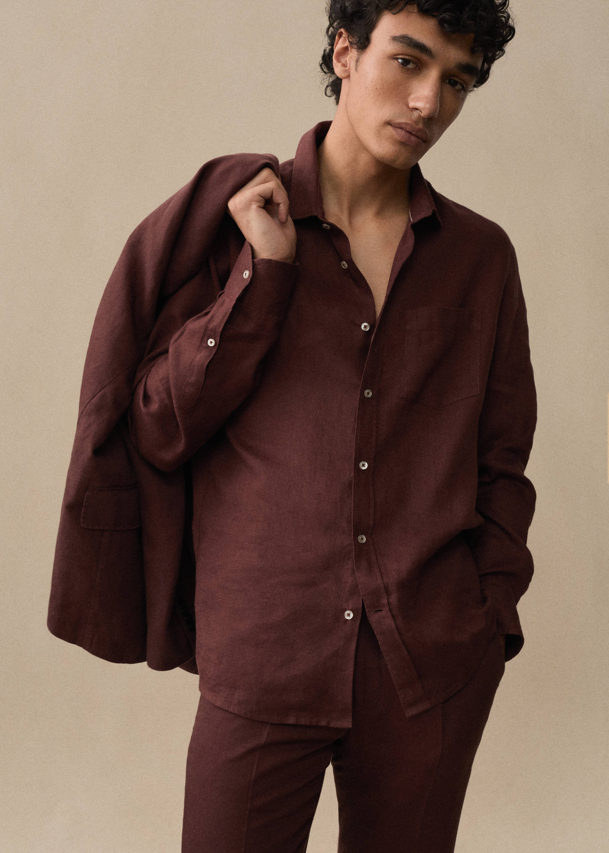 Skjorta 100% linne classic fit - Detaljer om artikeln 6