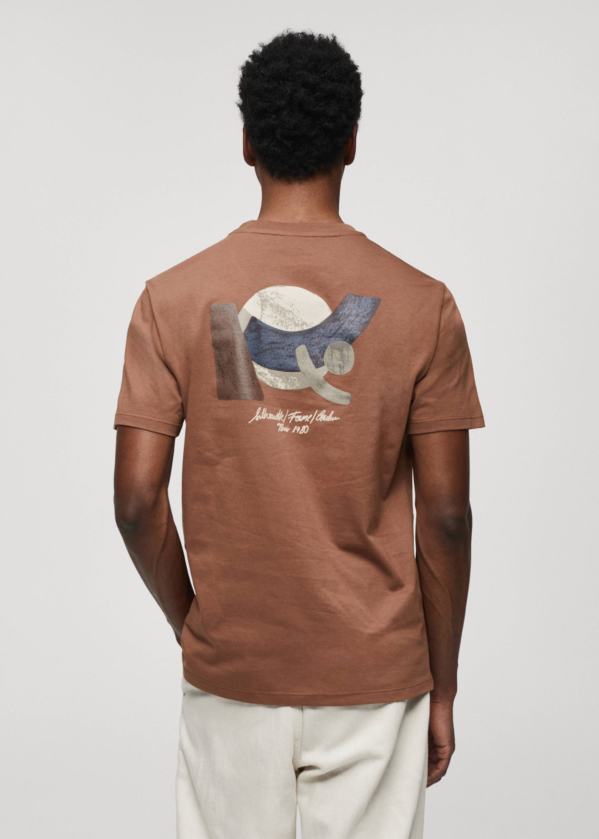 T-shirt de 100% algodão com pormenor estampado - Verso do artigo