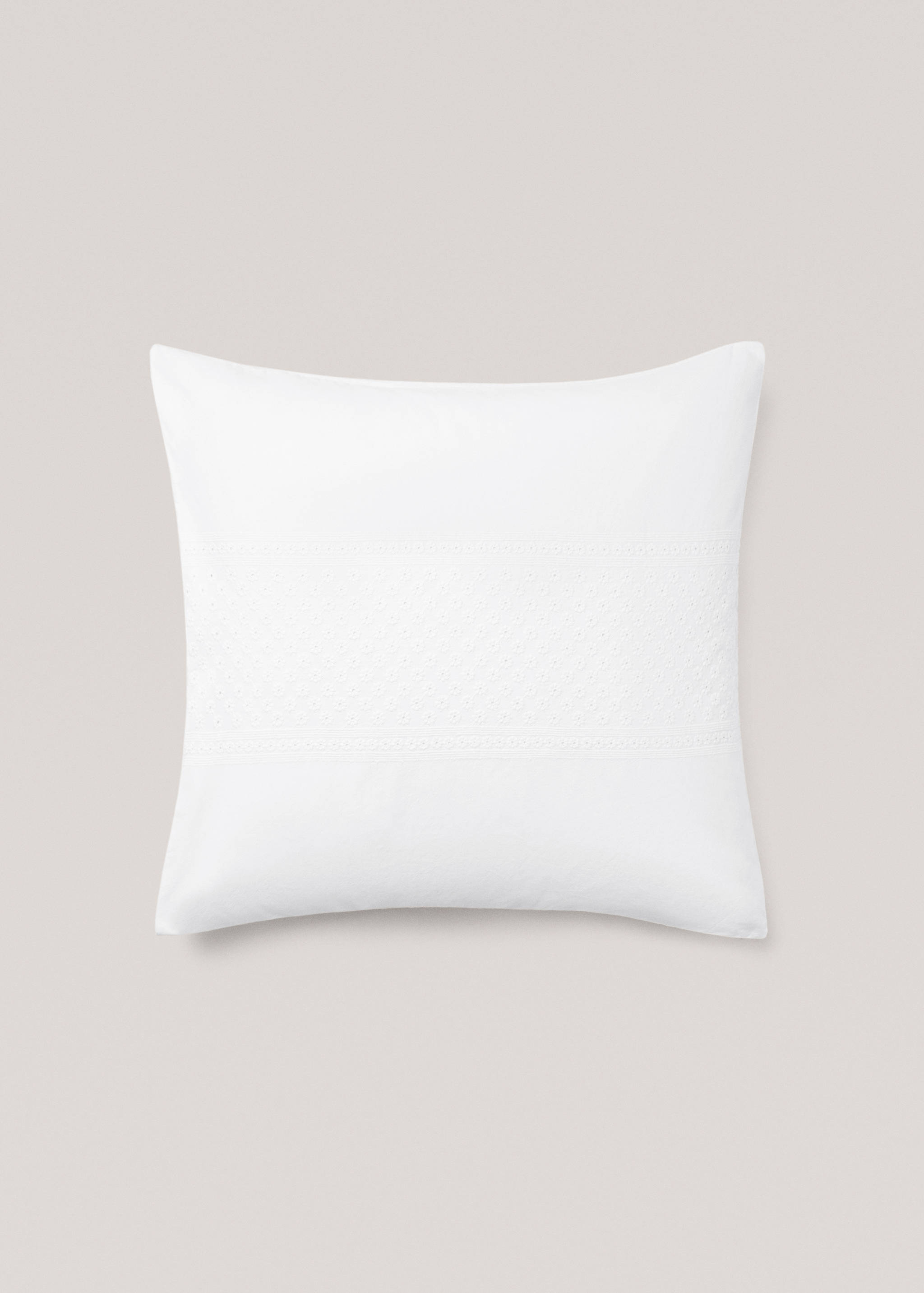 Funda de almohada algodón bordado floral 60x60cm - Detalle del artículo 1