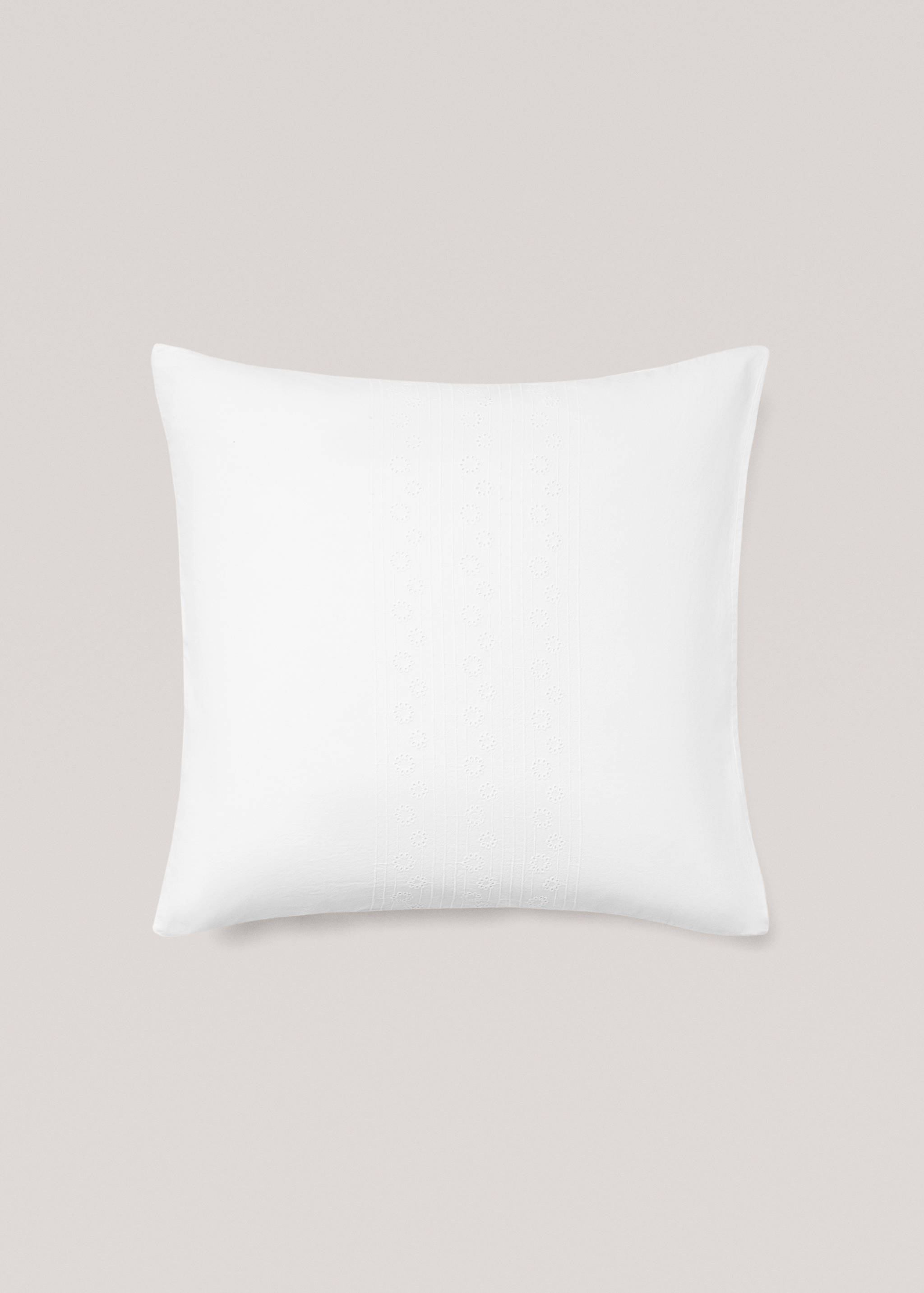 Funda de almohada algodón bordado floral 60x60cm - Detalle del artículo 2