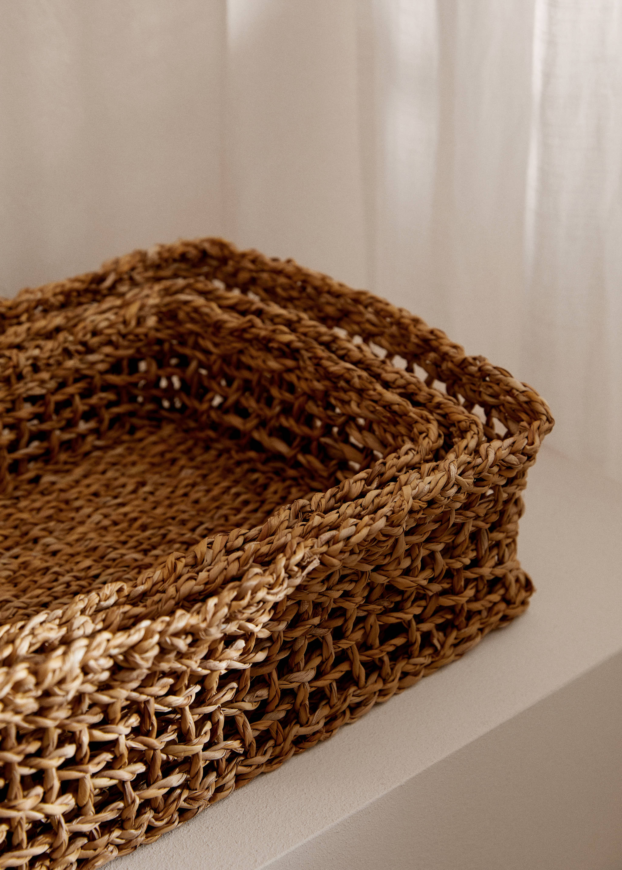Cesta retangular de fibras naturais 30 x 40 cm - Plano geral