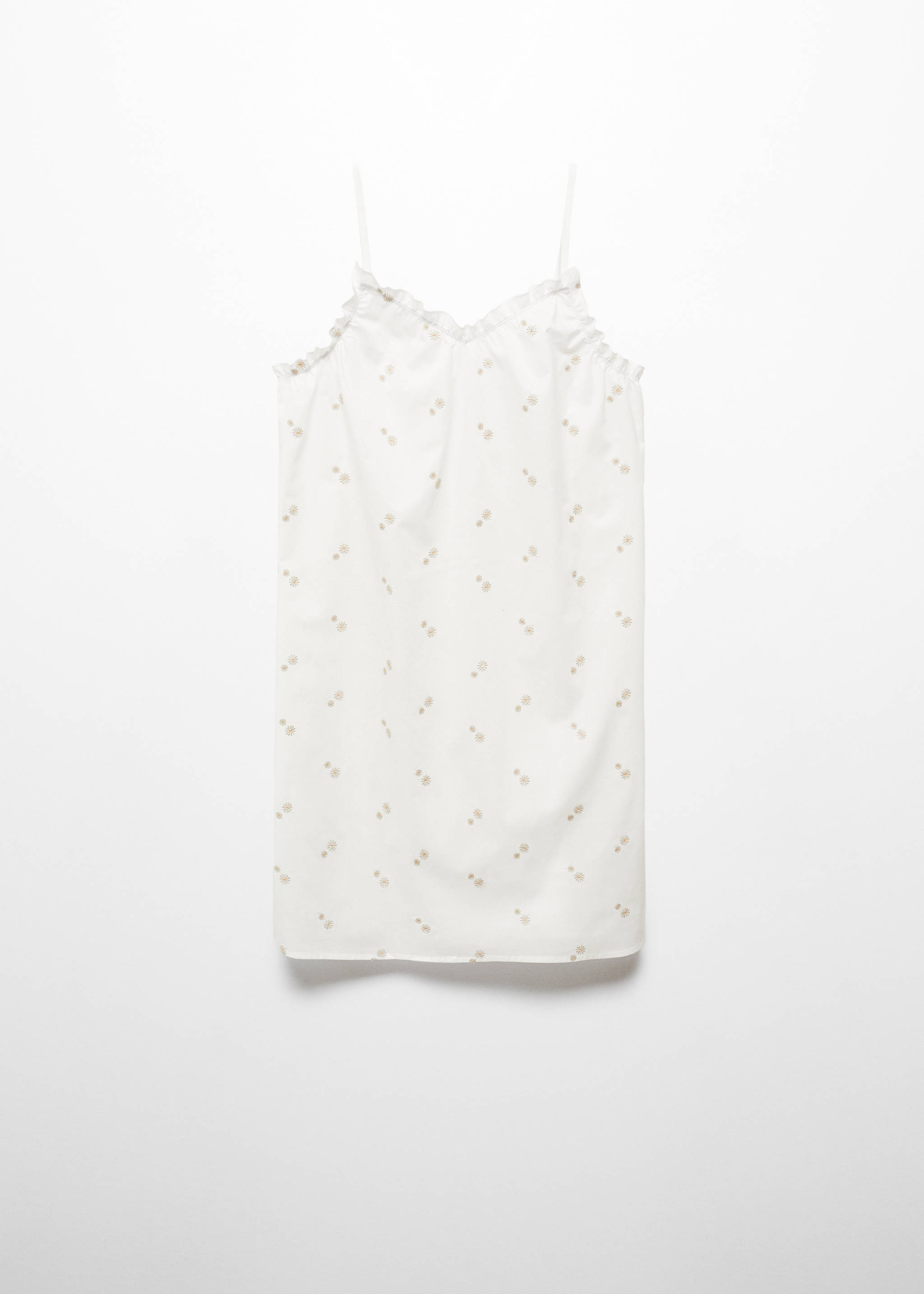 Ночная сорочка из хлопка с цветочной вышивкой - Изделие без модели