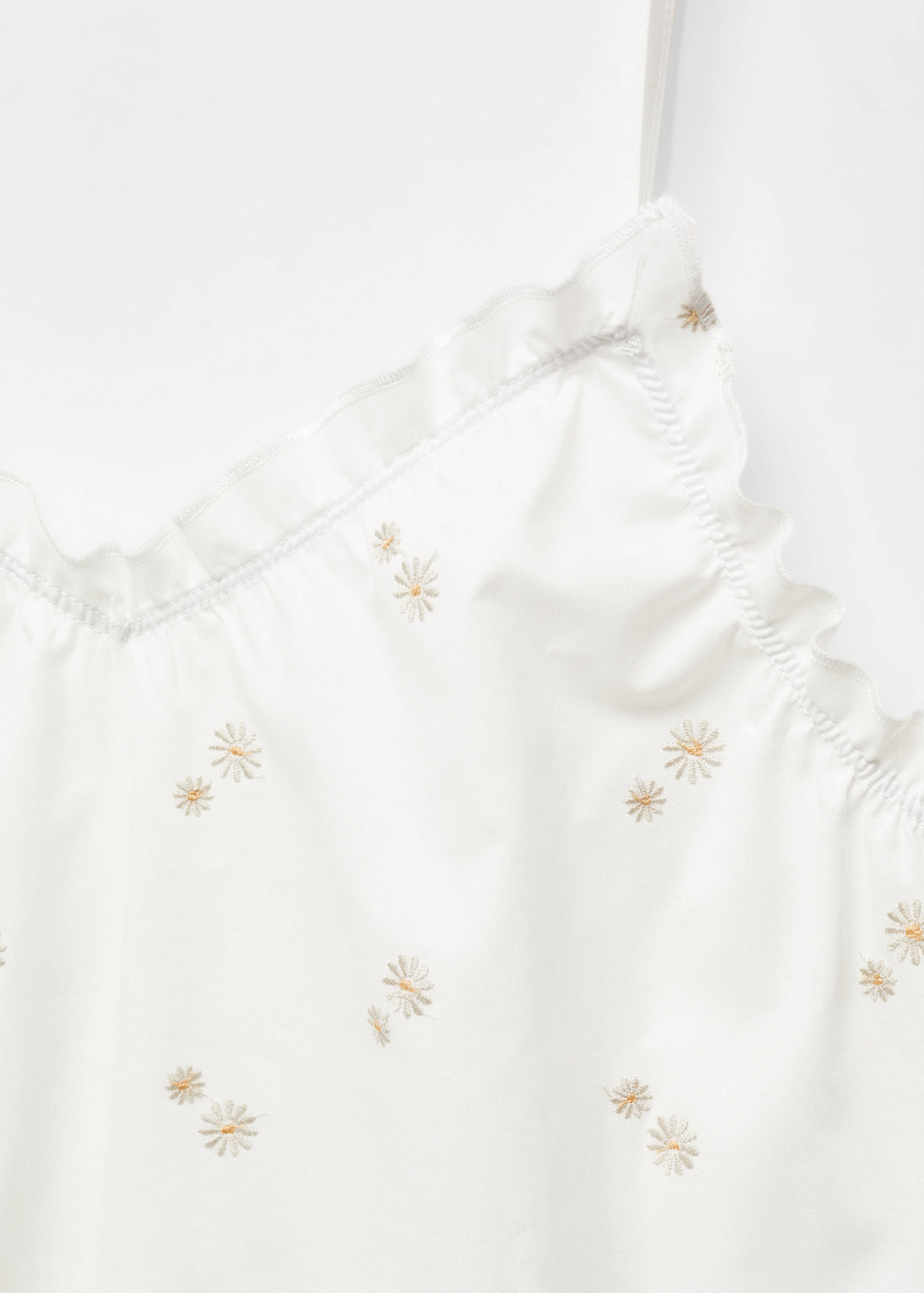 Ночная сорочка из хлопка с цветочной вышивкой - Деталь изделия 8