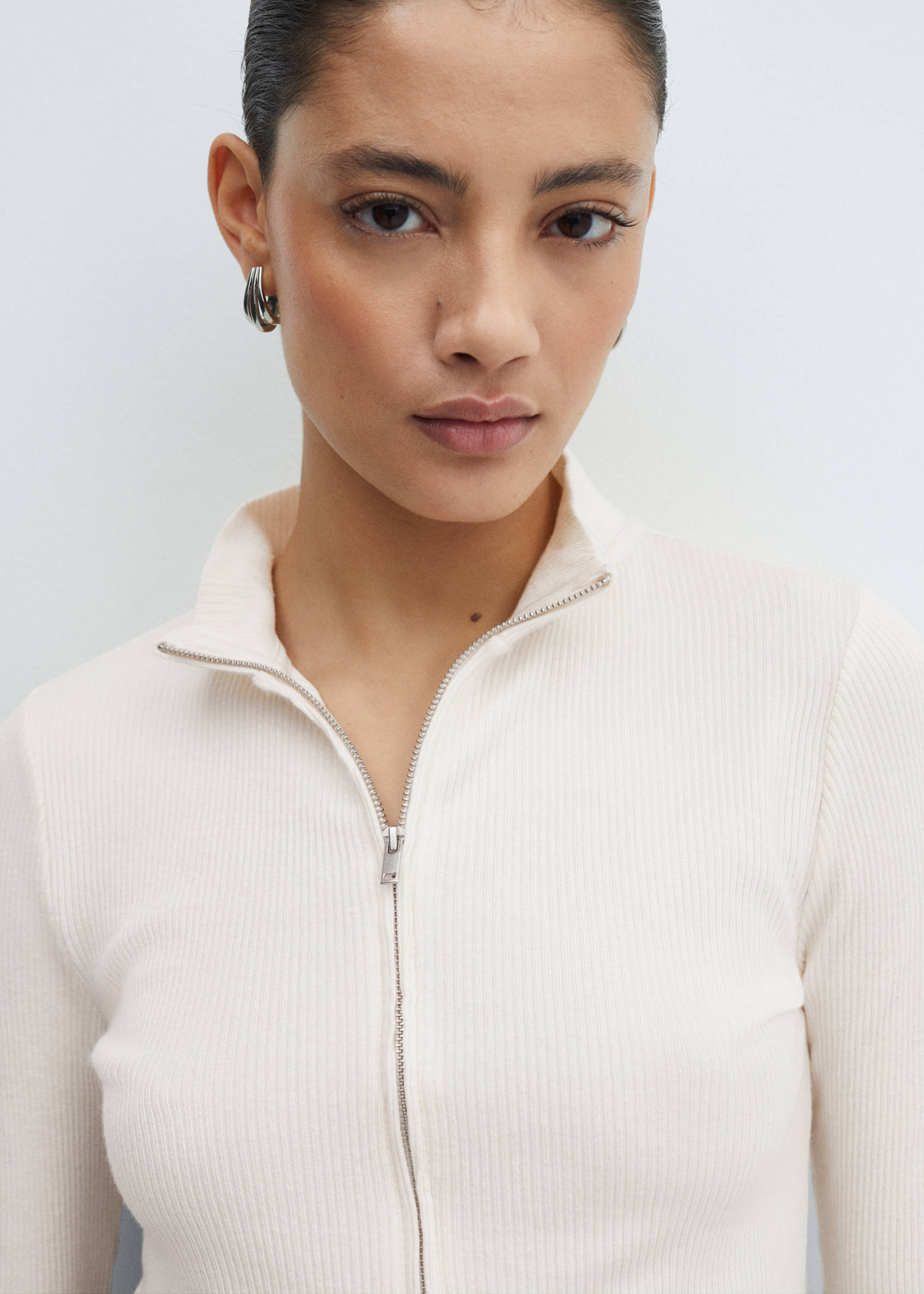 Кардиган с воротником perkins и молнией - Деталь изделия 1