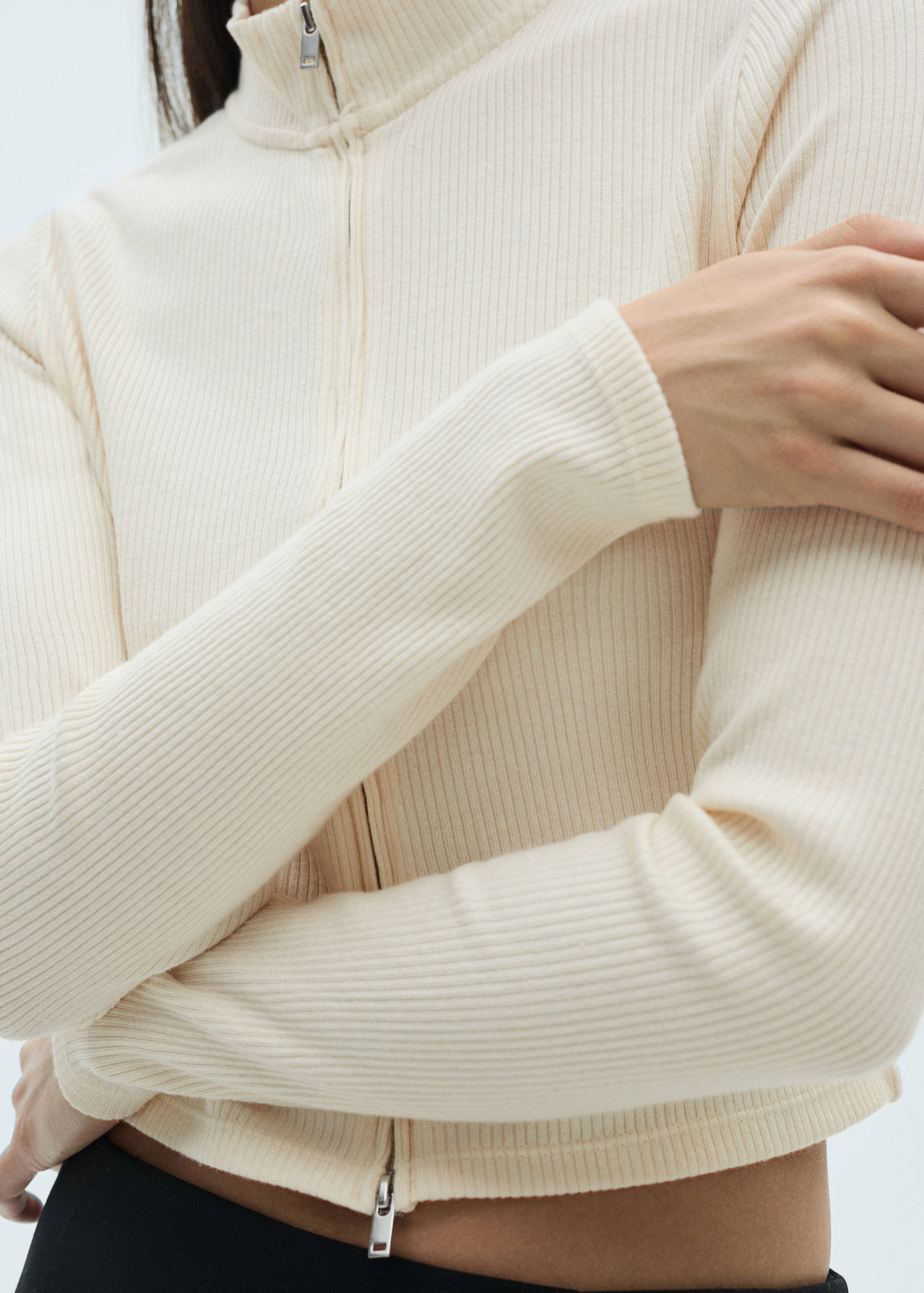 Кардиган с воротником perkins и молнией - Деталь изделия 6