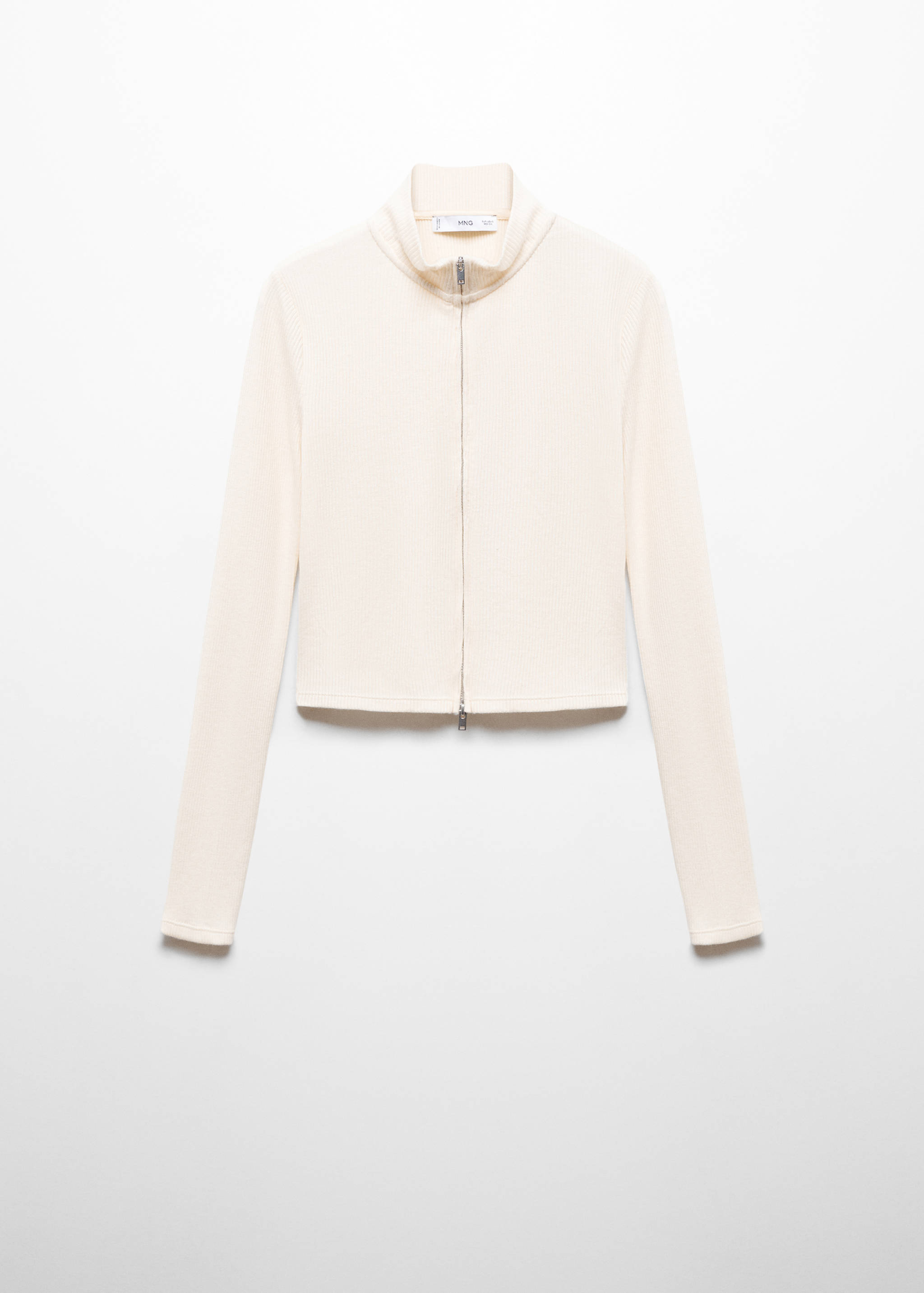 Perkins-neck cardigan with zip - Article without model