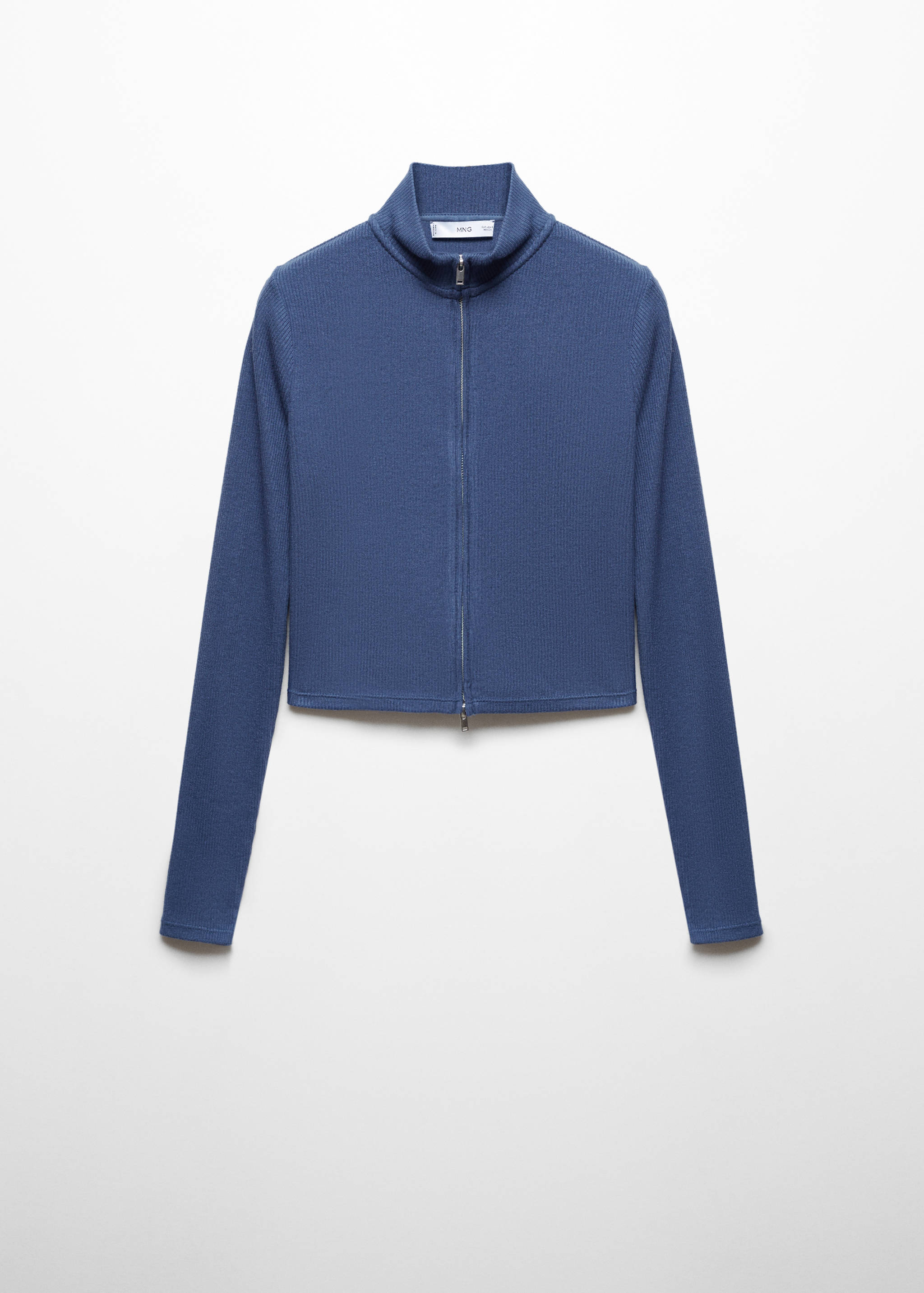 Perkins-neck cardigan with zip - Article without model