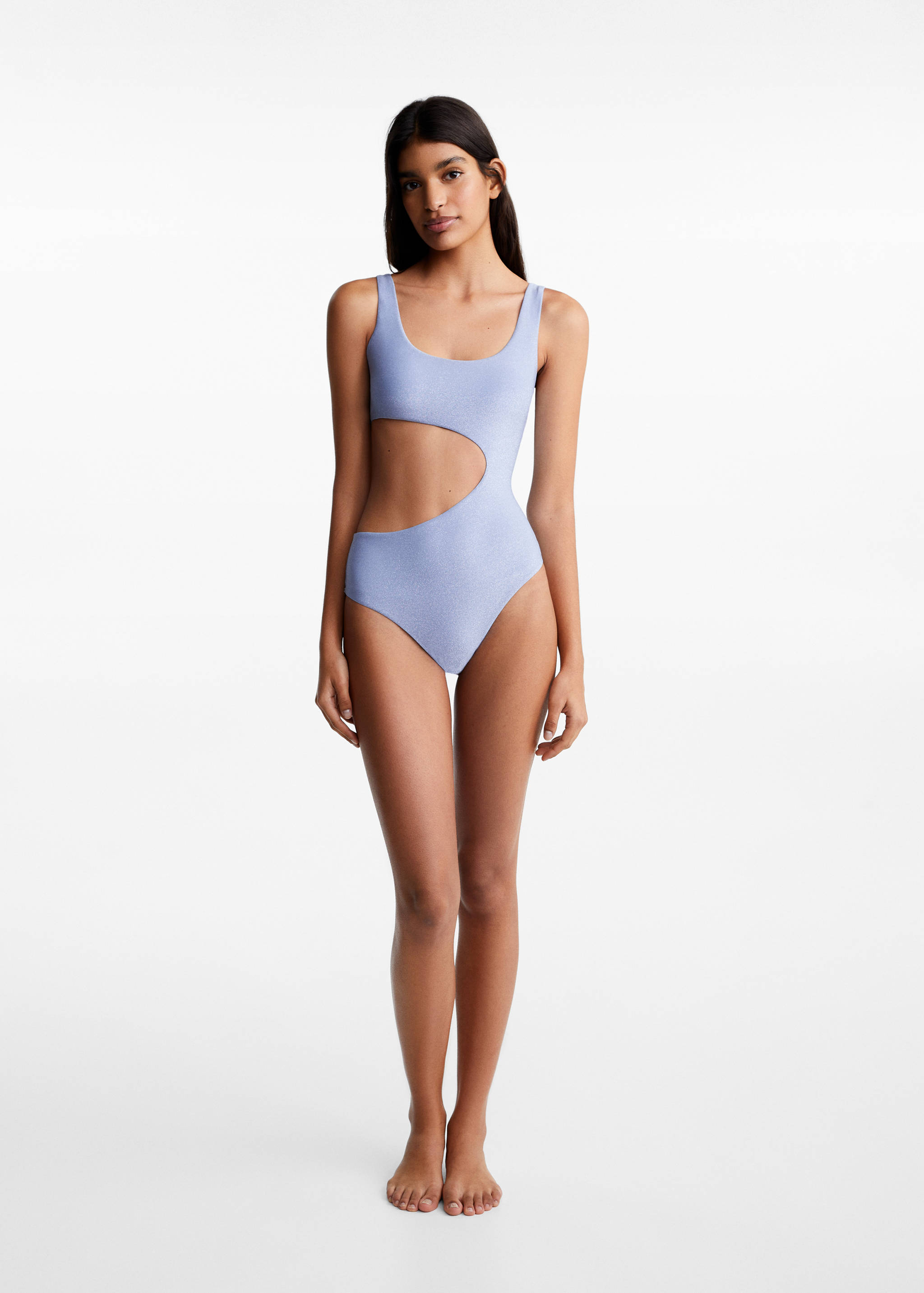 Lurex asymmetrical swimsuit - General plane