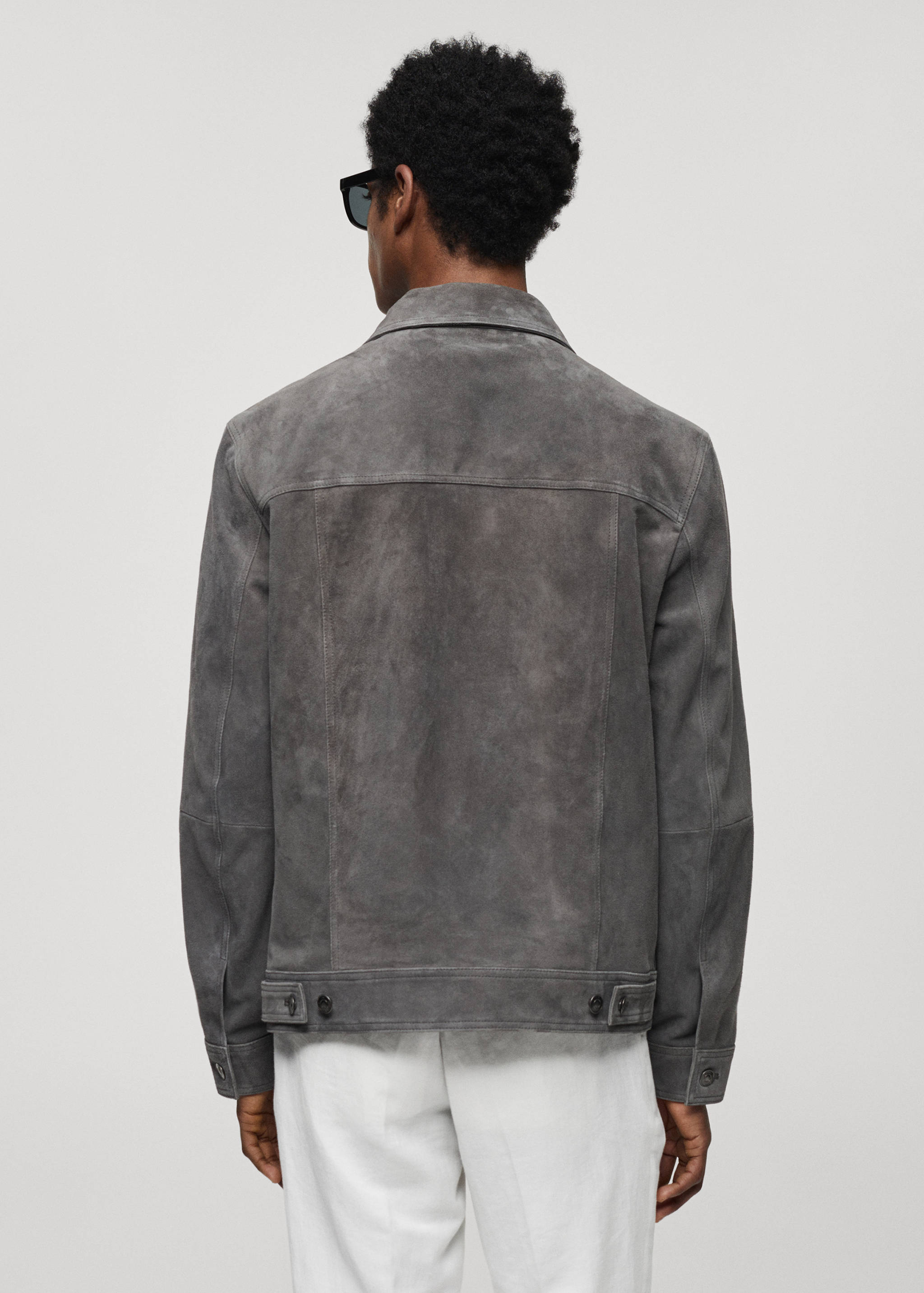 100% leather jacket with pockets - Reverse of the article