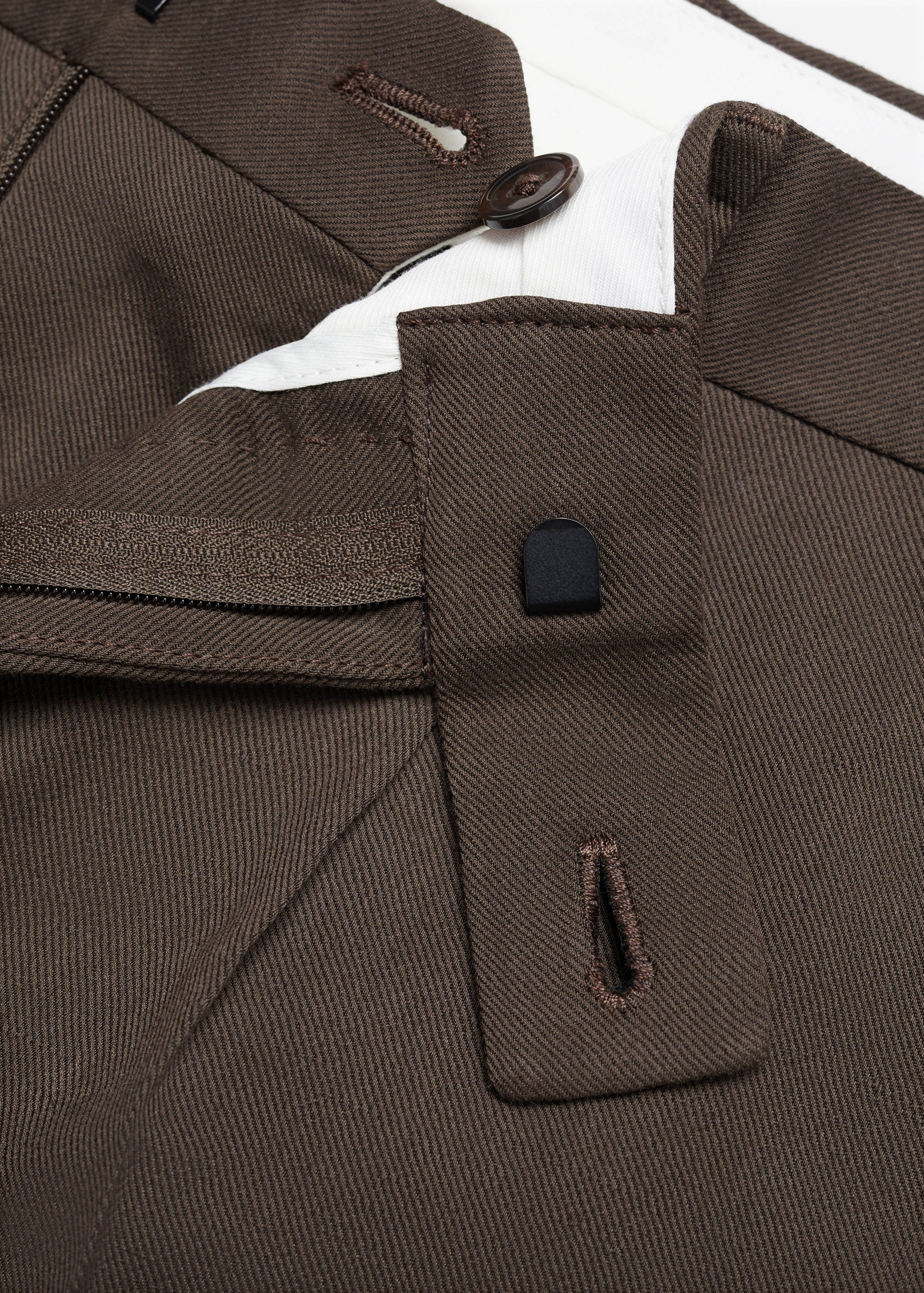 Slim-fit cotton and linen suit trousers - Details of the article 8