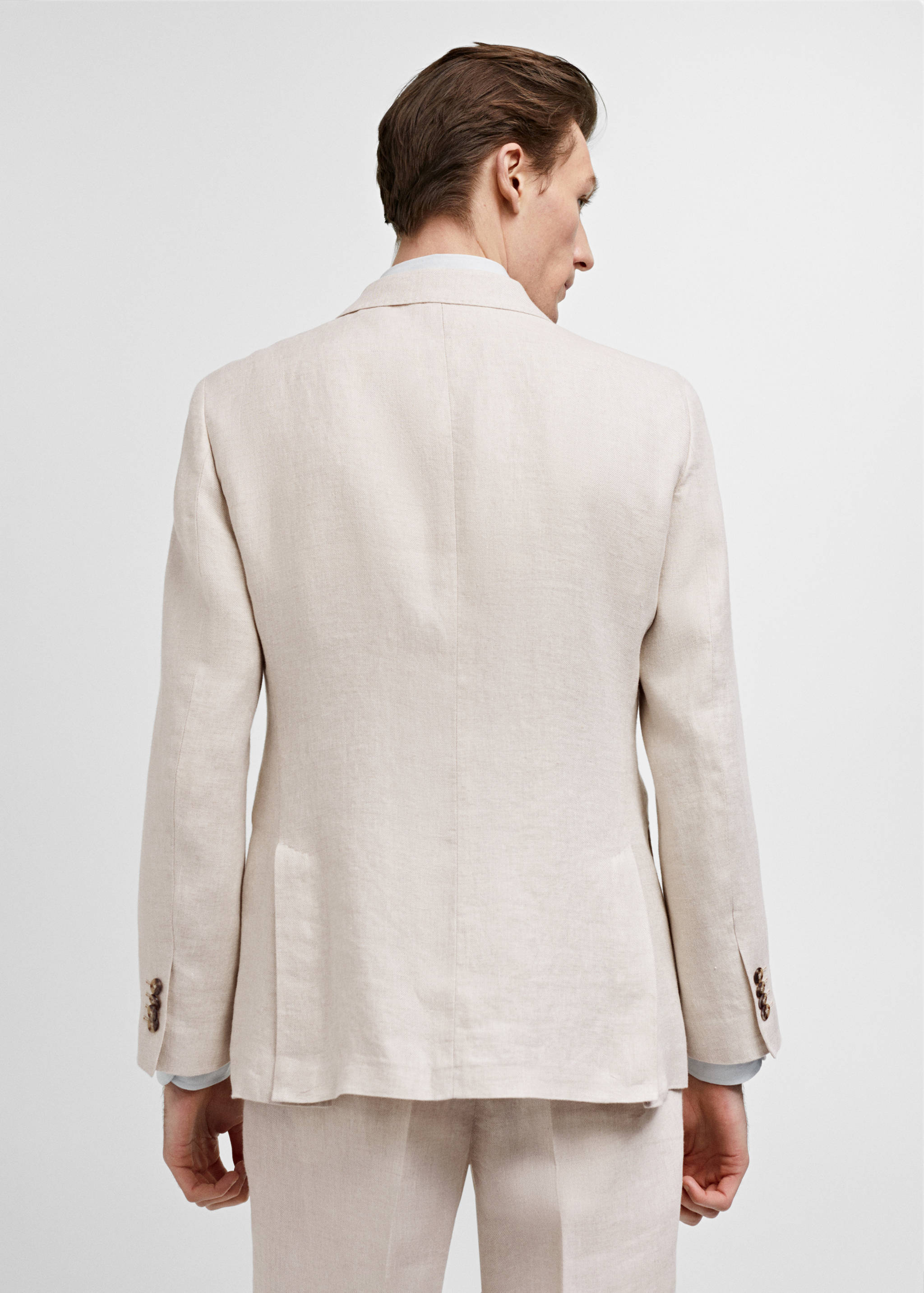 100% linen slim-fit suit jacket - Reverse of the article