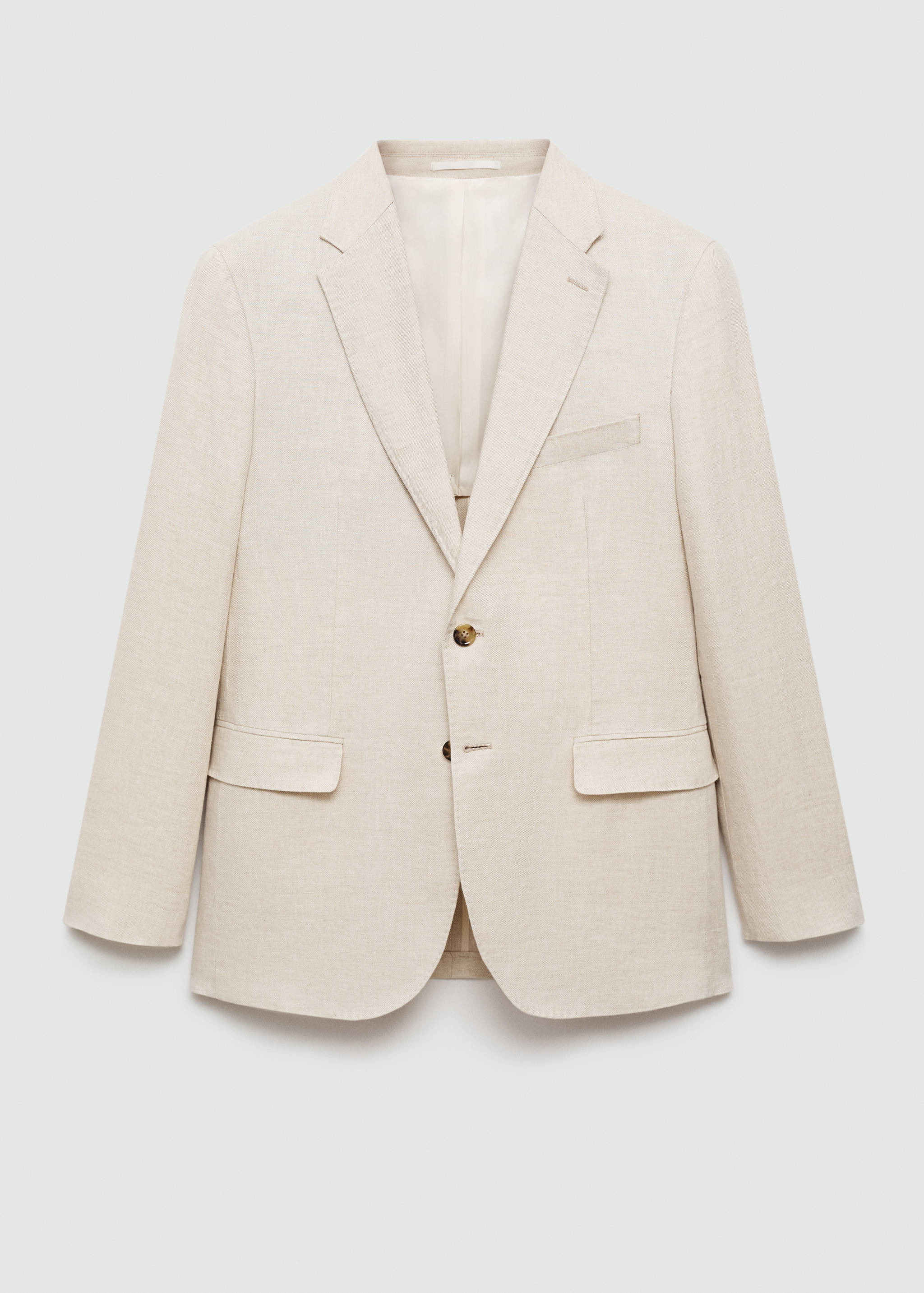 100% linen slim-fit suit jacket - Details of the article 3