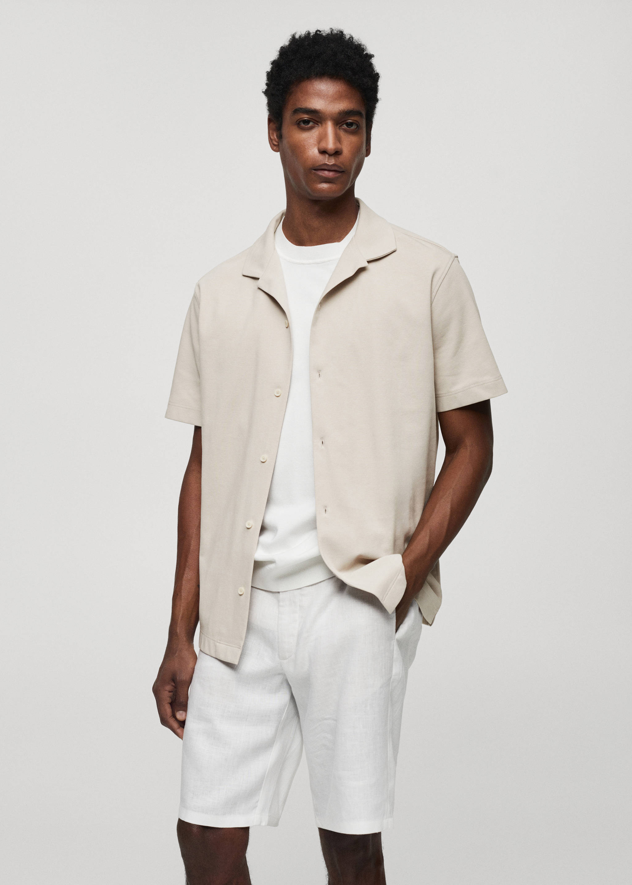 Short sleeved cotton shirt - Medium plane