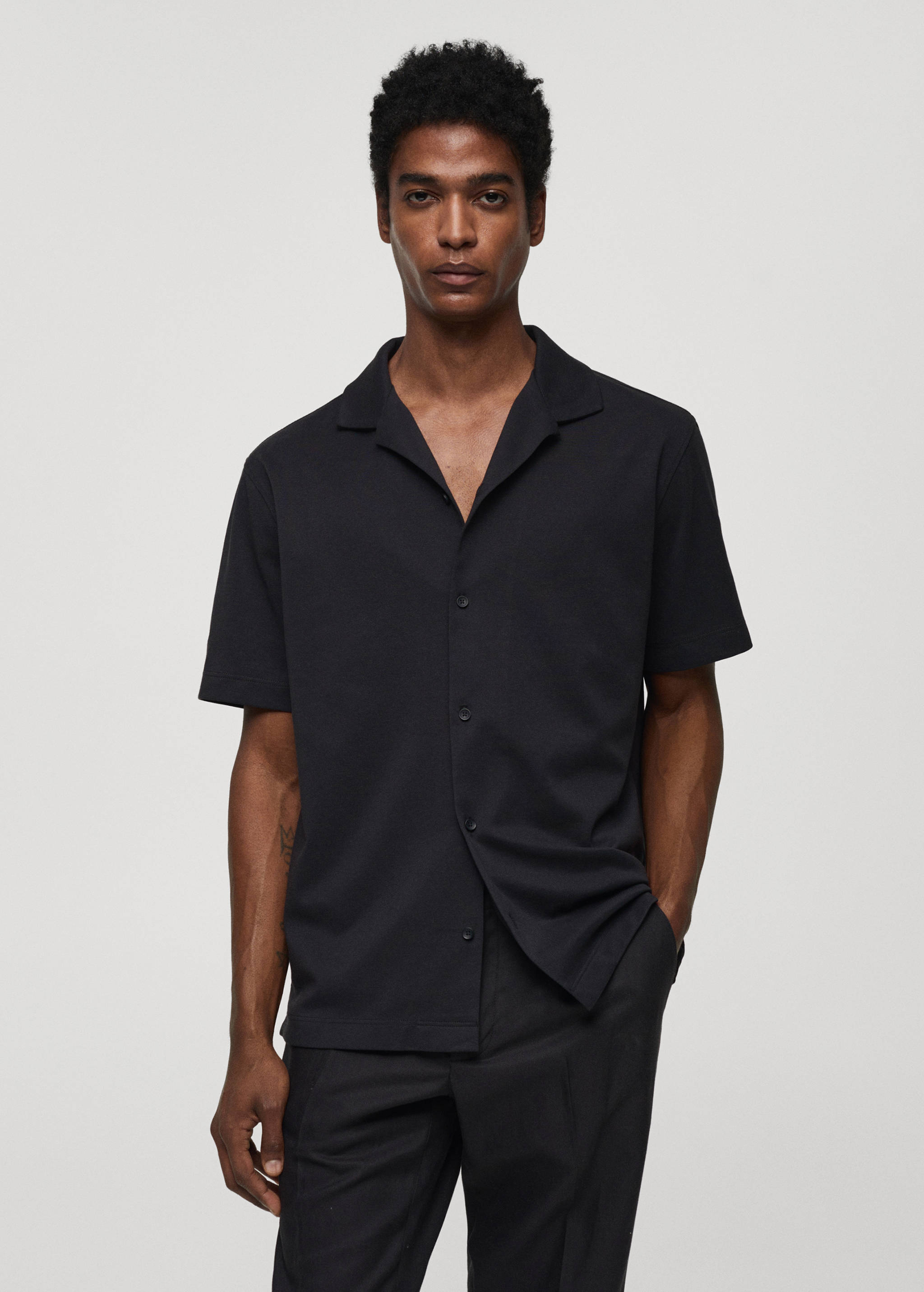 Short sleeved cotton shirt - Medium plane