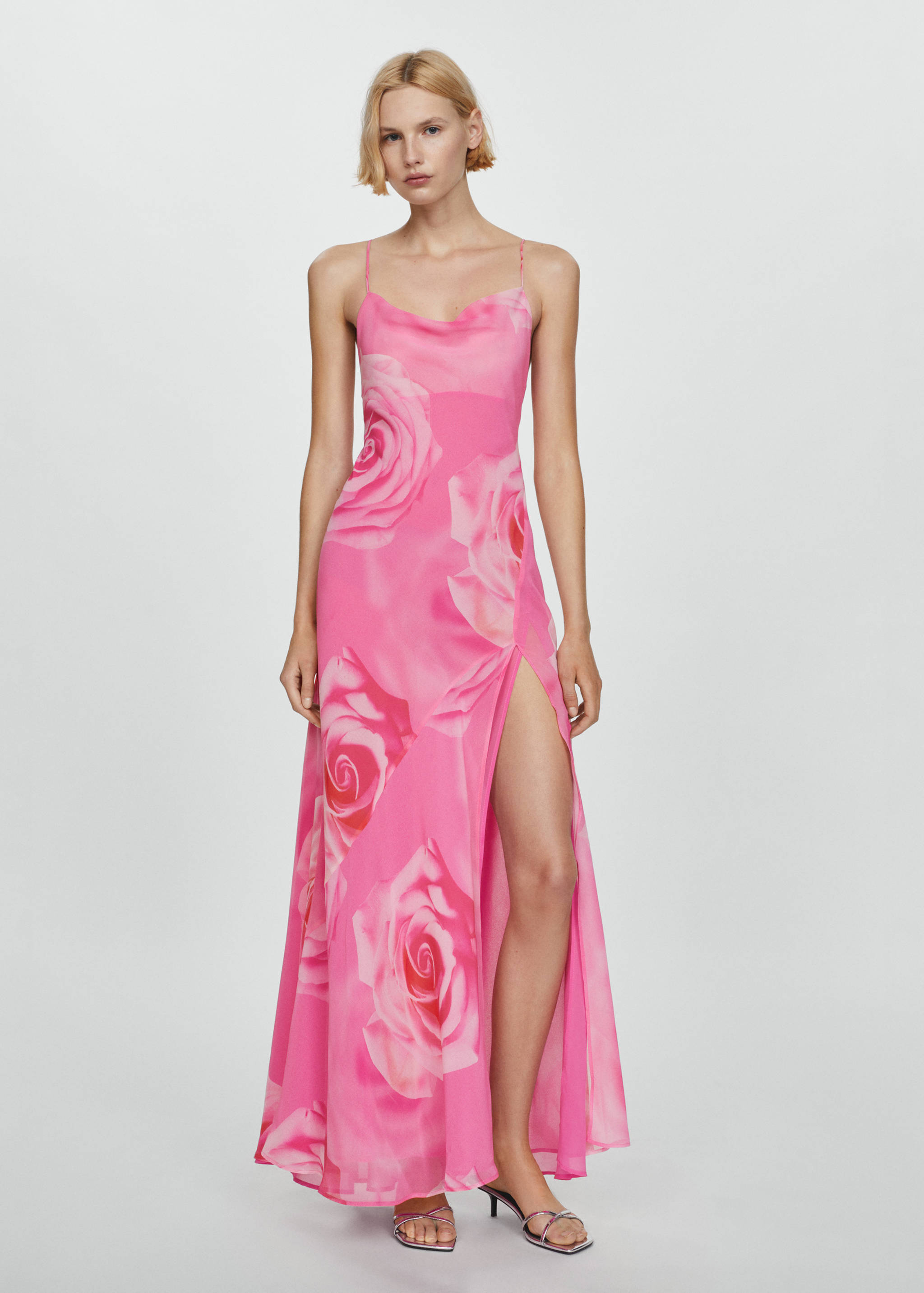 Floral dress with slit - General plane