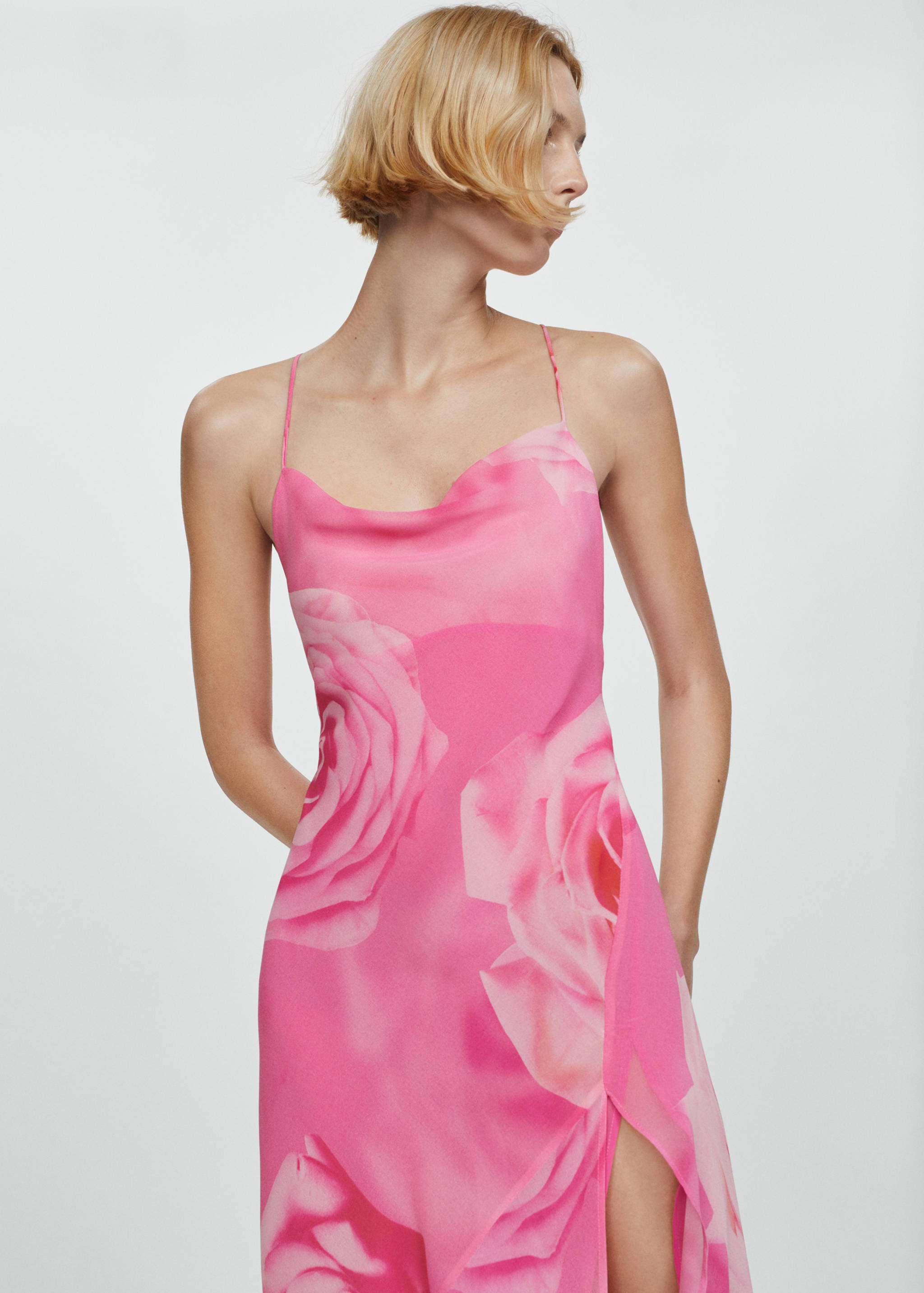 Floral dress with slit - Medium plane