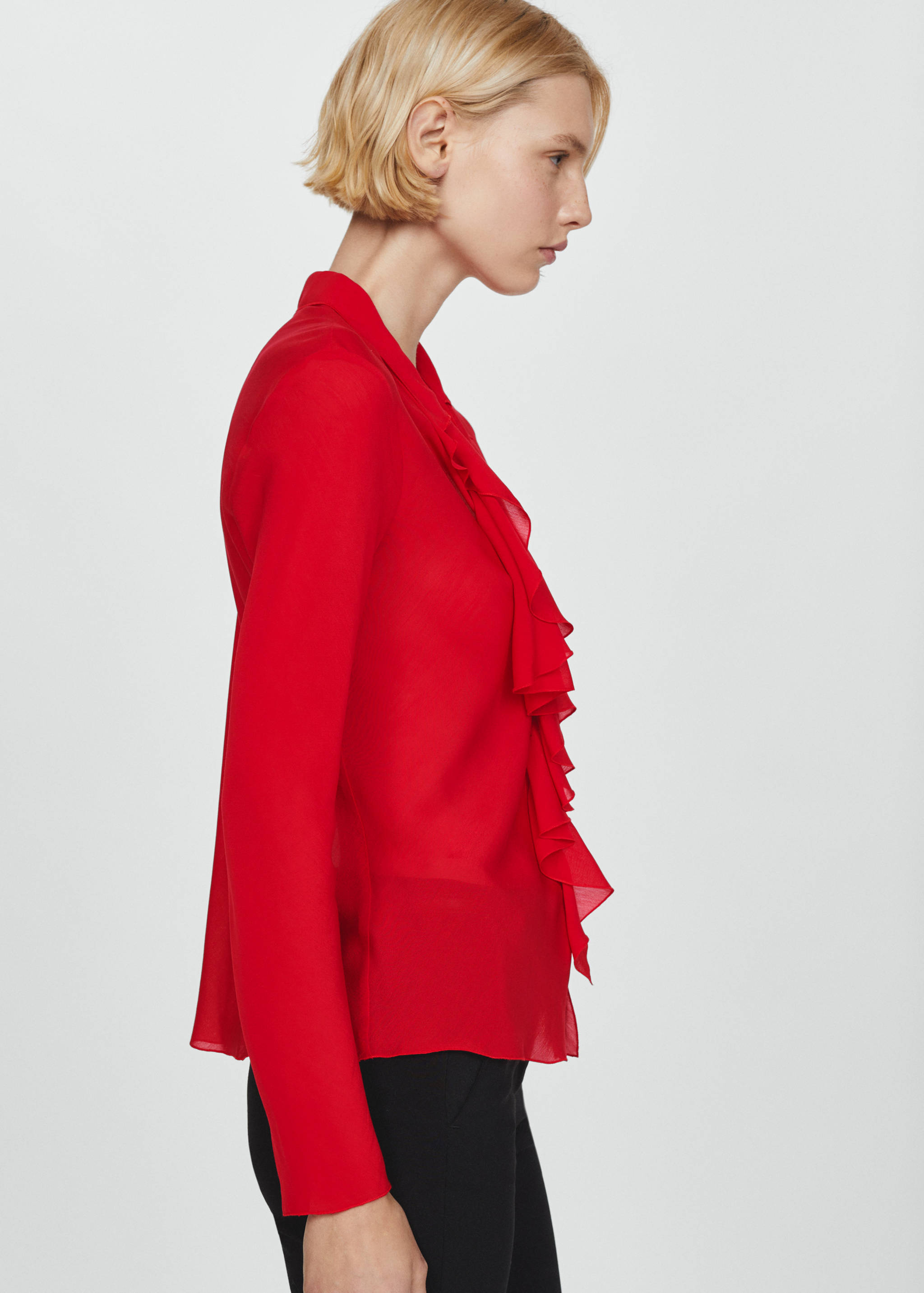 بلوزة مكشكشة برقبة على شكل V - تفاصيل المنتج 1