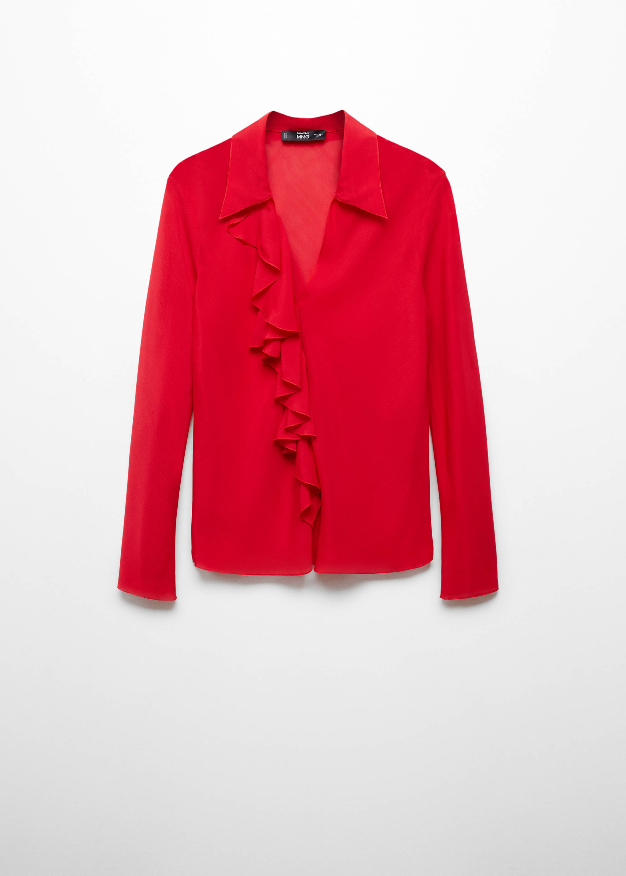 بلوزة مكشكشة برقبة على شكل V - منتج دون نموذج