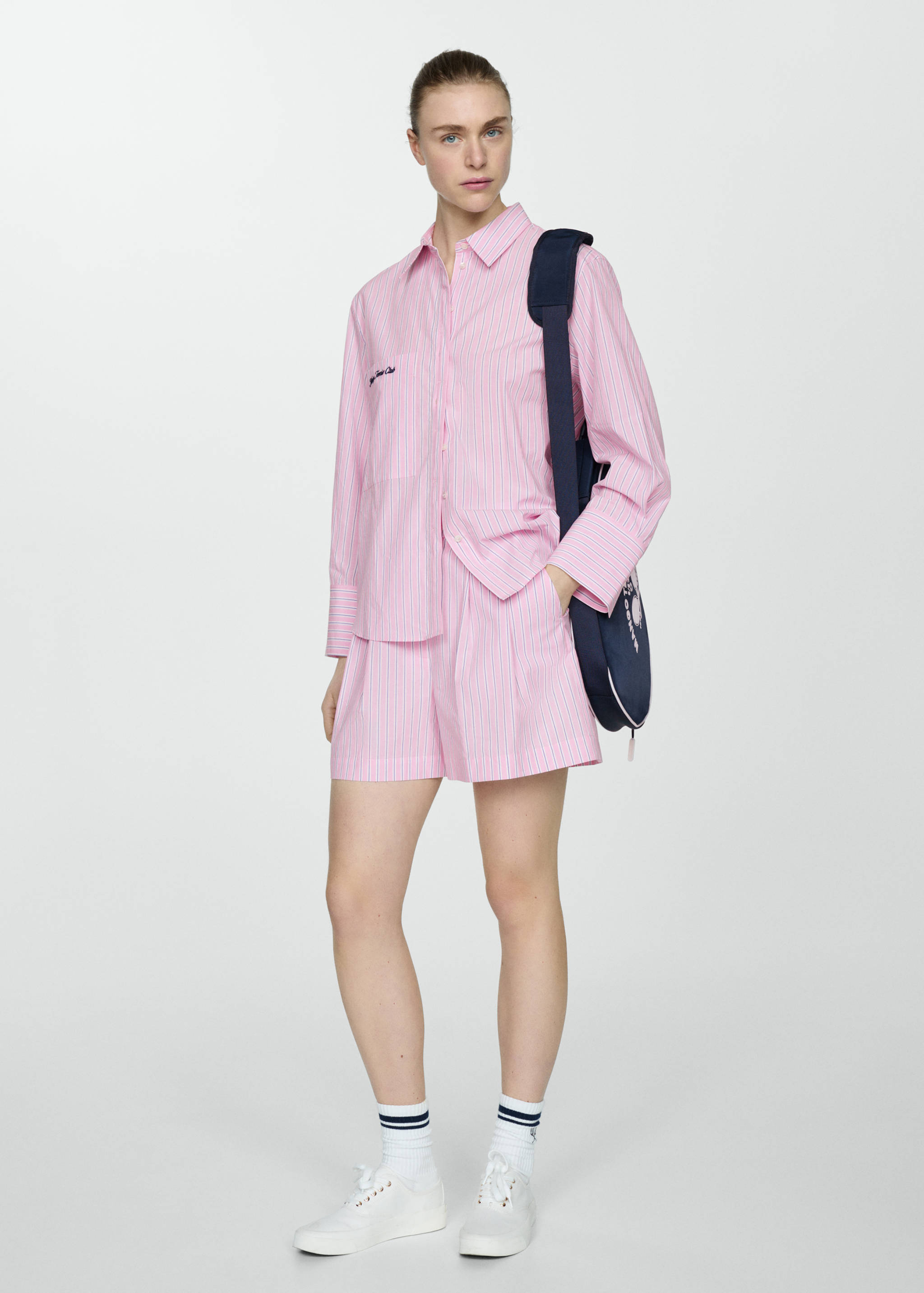 Chemise rayures logo brodé - Plan général