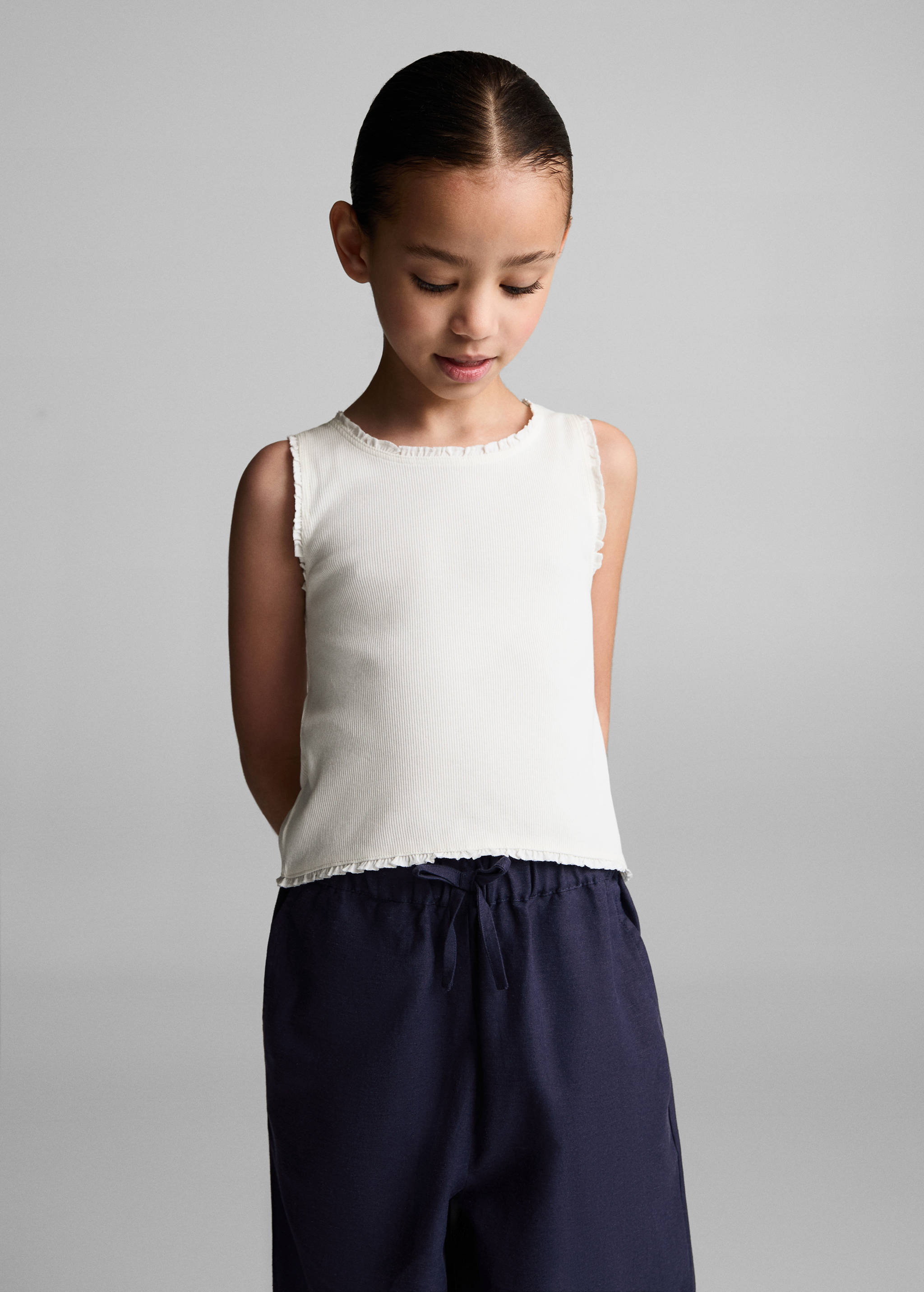 Ribbed strap T-shirt - Medium plane