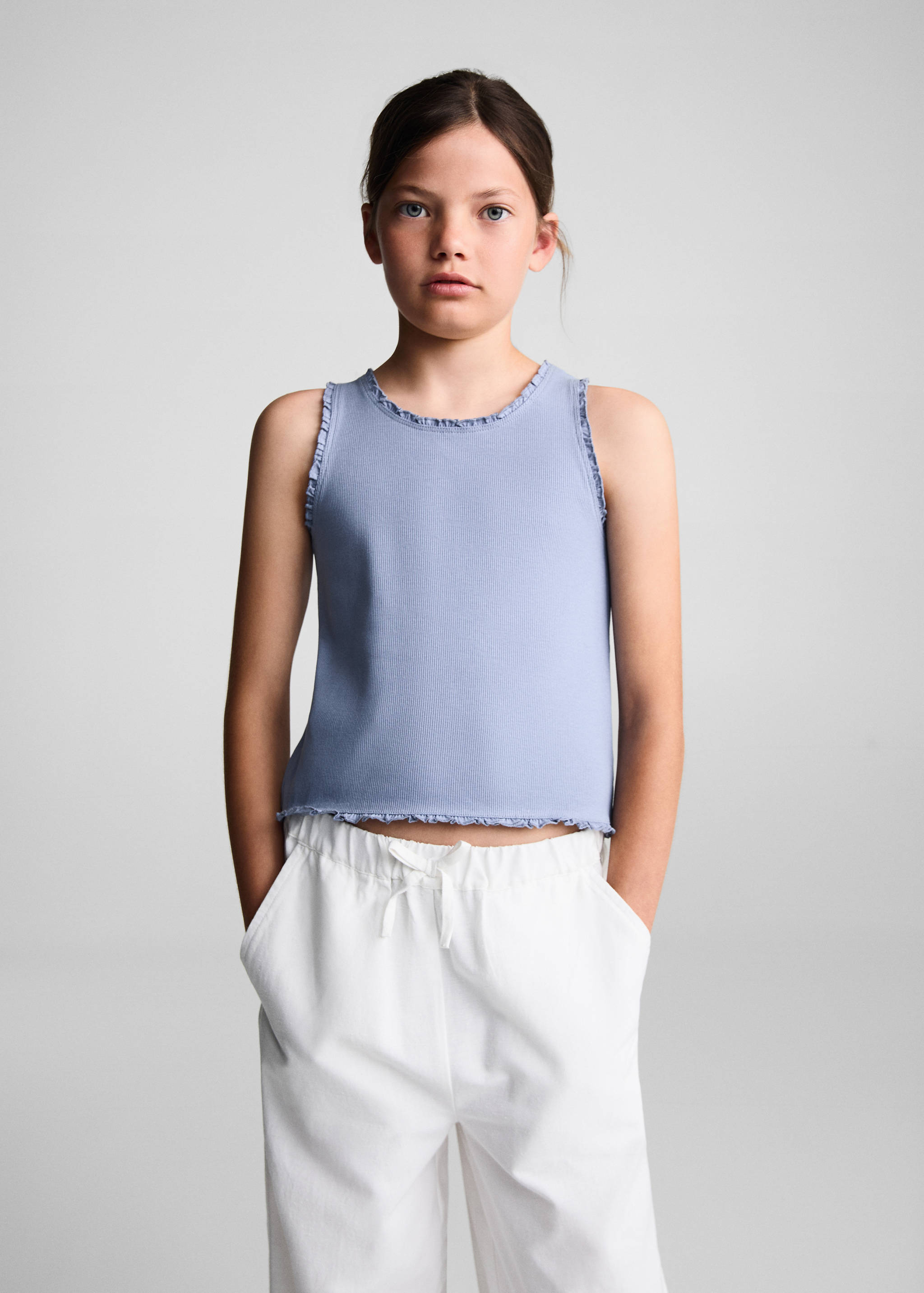 Ribbed strap T-shirt - Medium plane