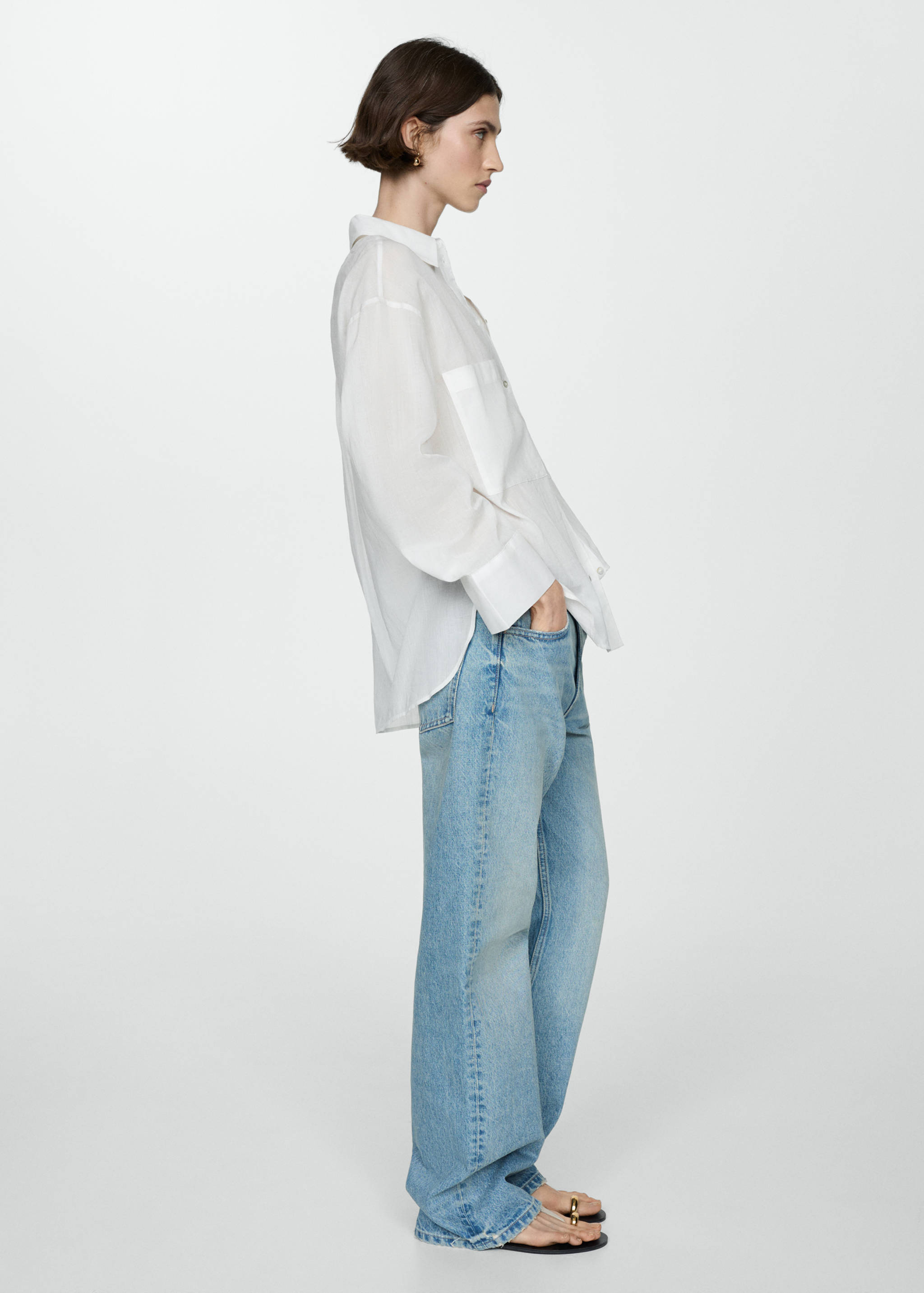 Рубашка из рами с карманами - Деталь изделия 2