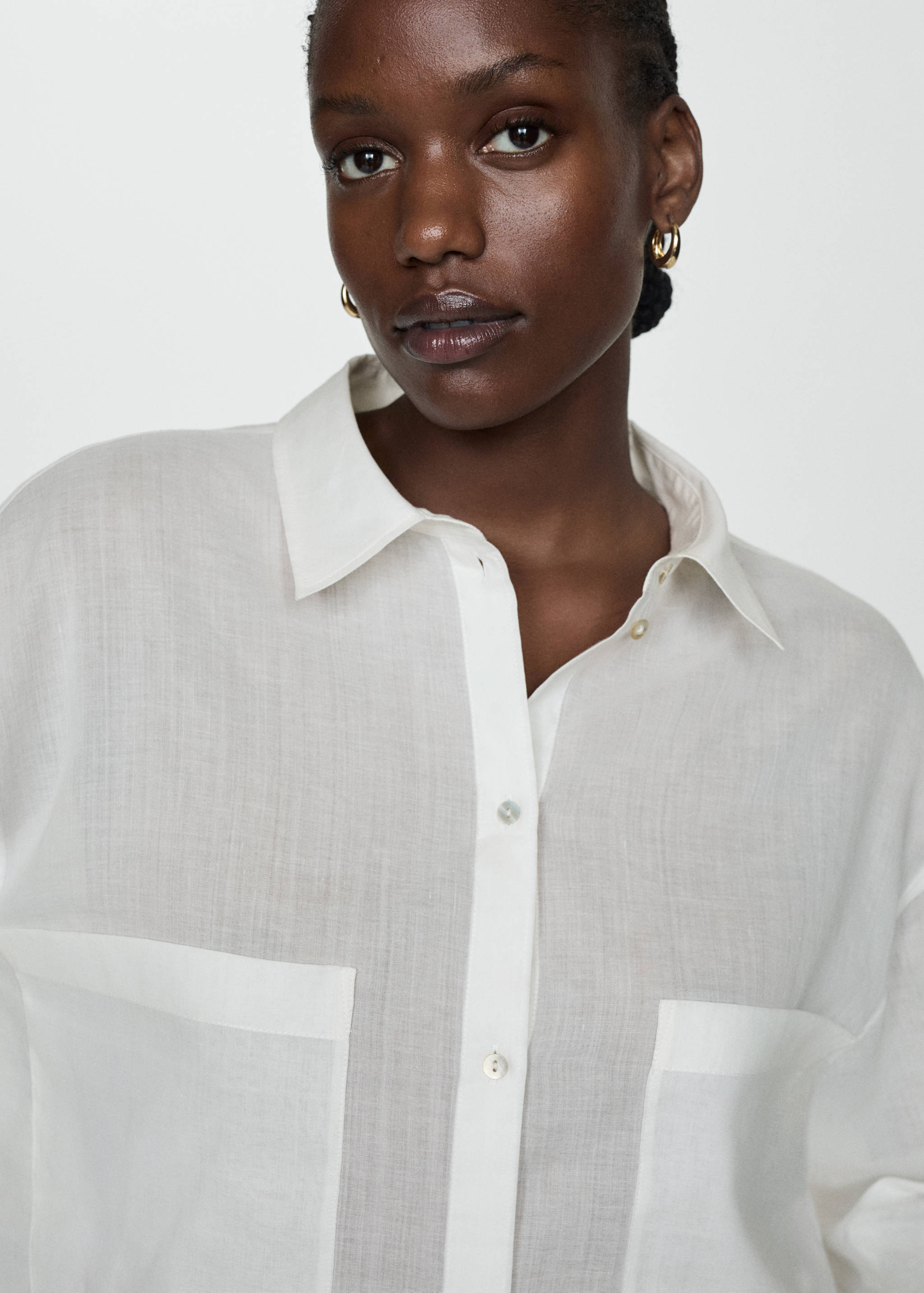 Рубашка из рами с карманами - Деталь изделия 4