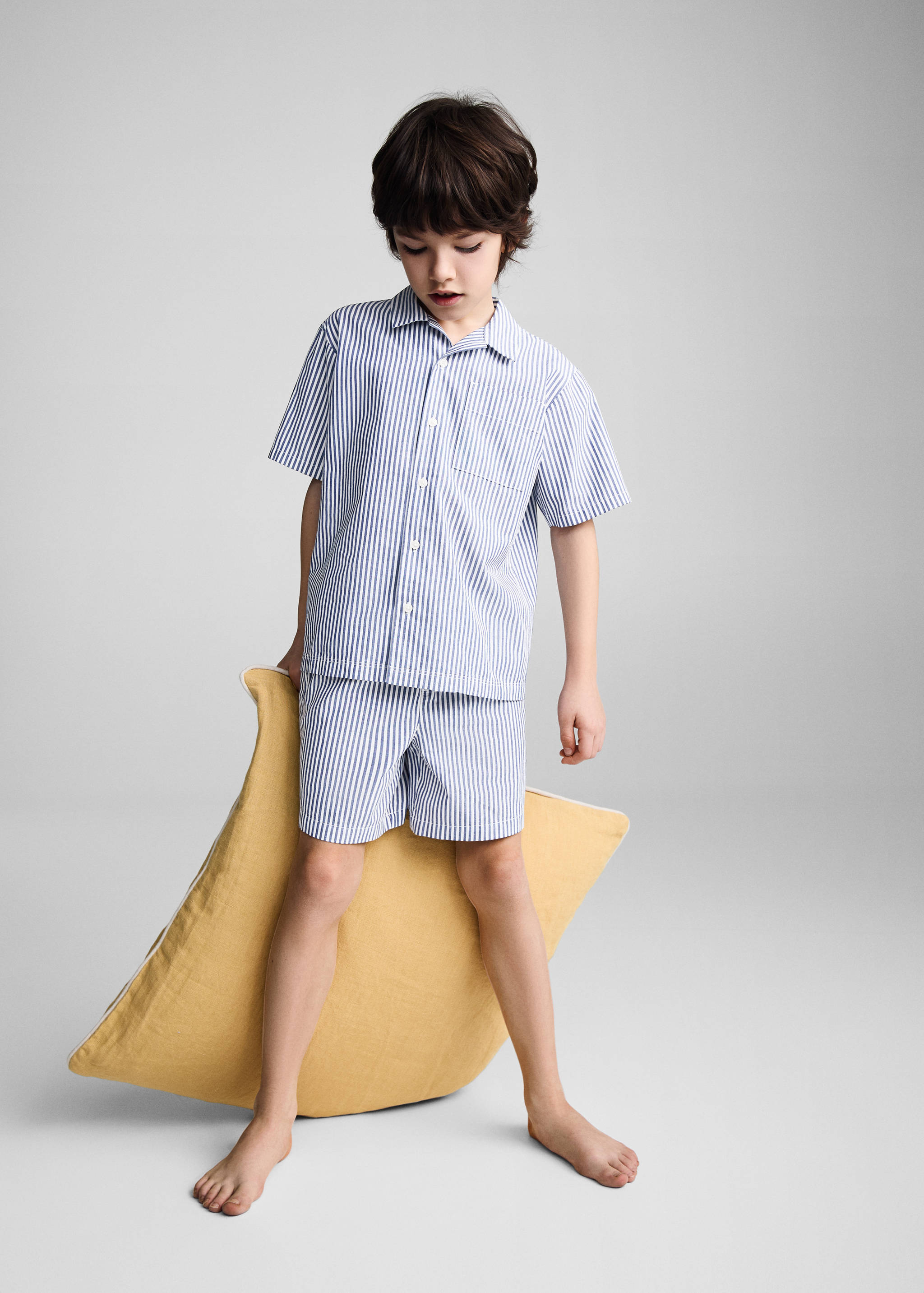 Striped cotton short pyjamas - General plane