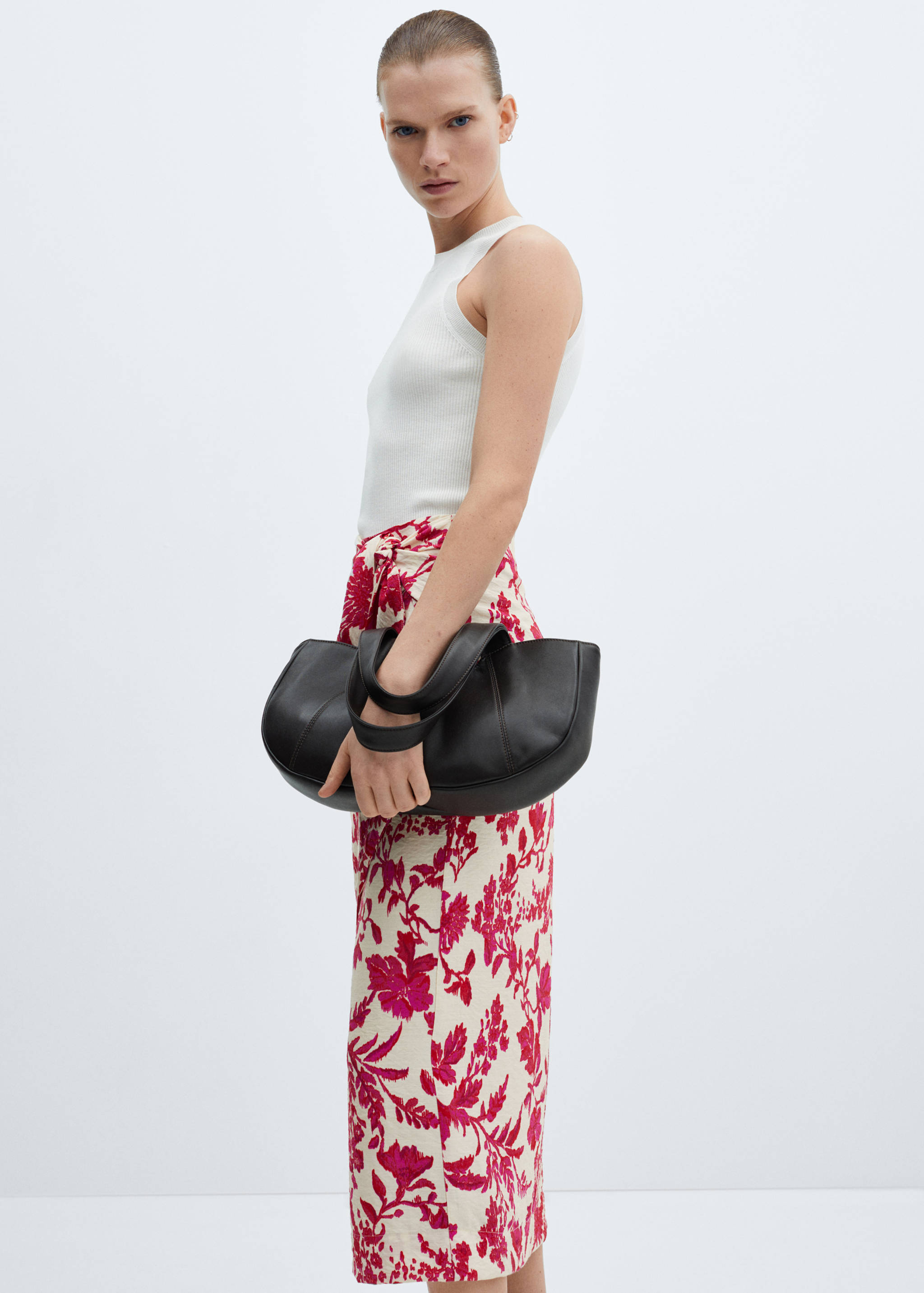Floral-print wrap skirt - Details of the article 2
