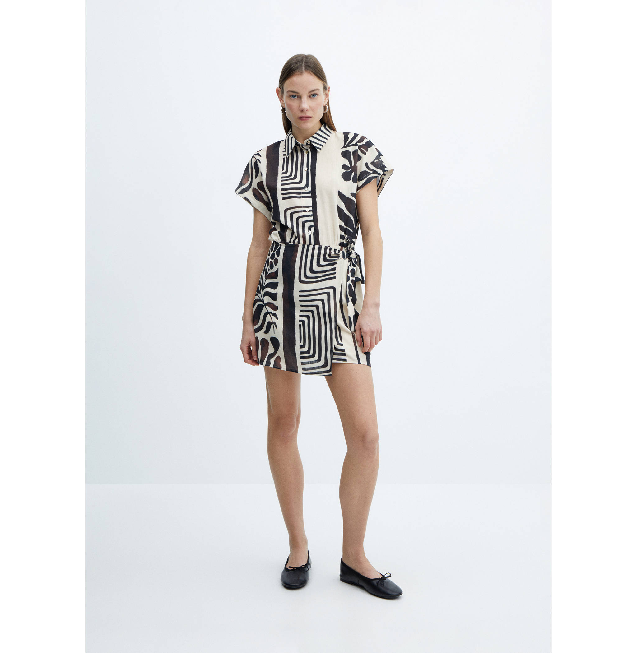 Printed cross shirt dress - General plane