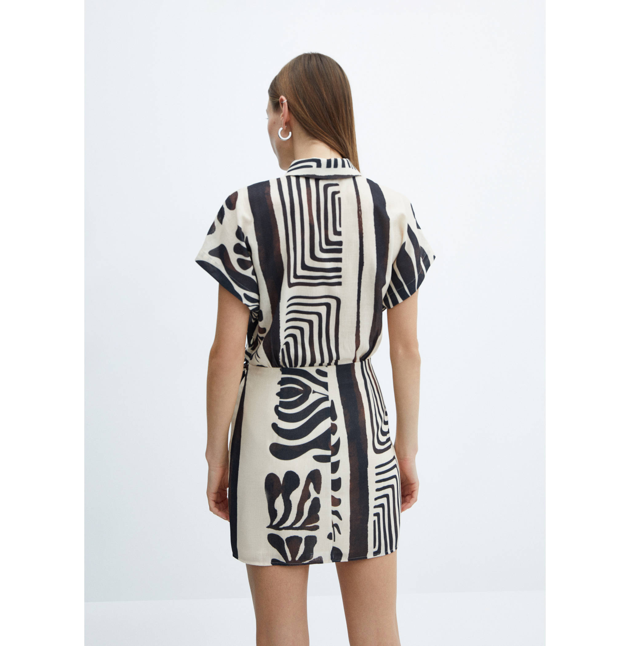 Printed cross shirt dress - Reverse of the article