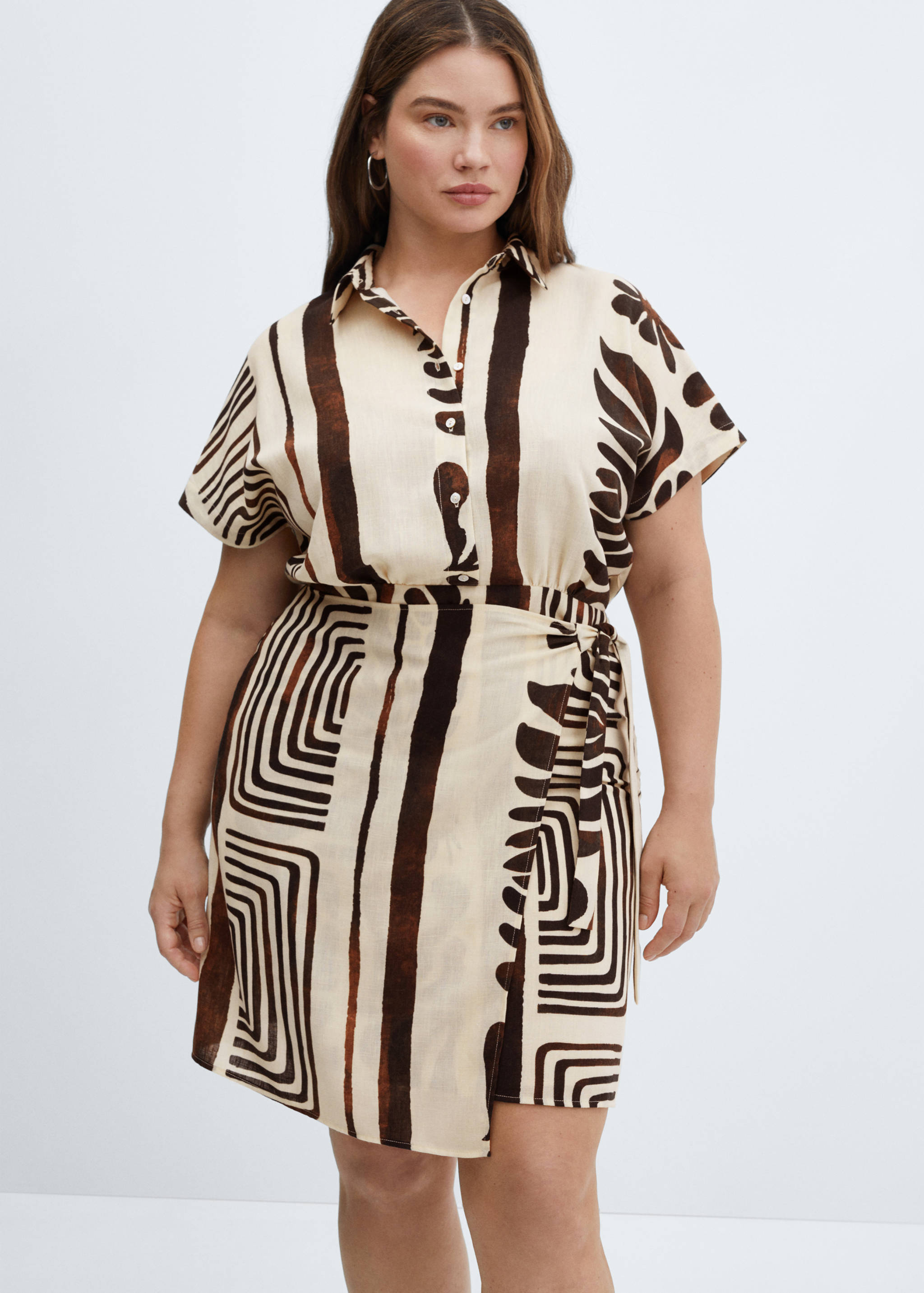 Printed cross shirt dress - Details of the article 5