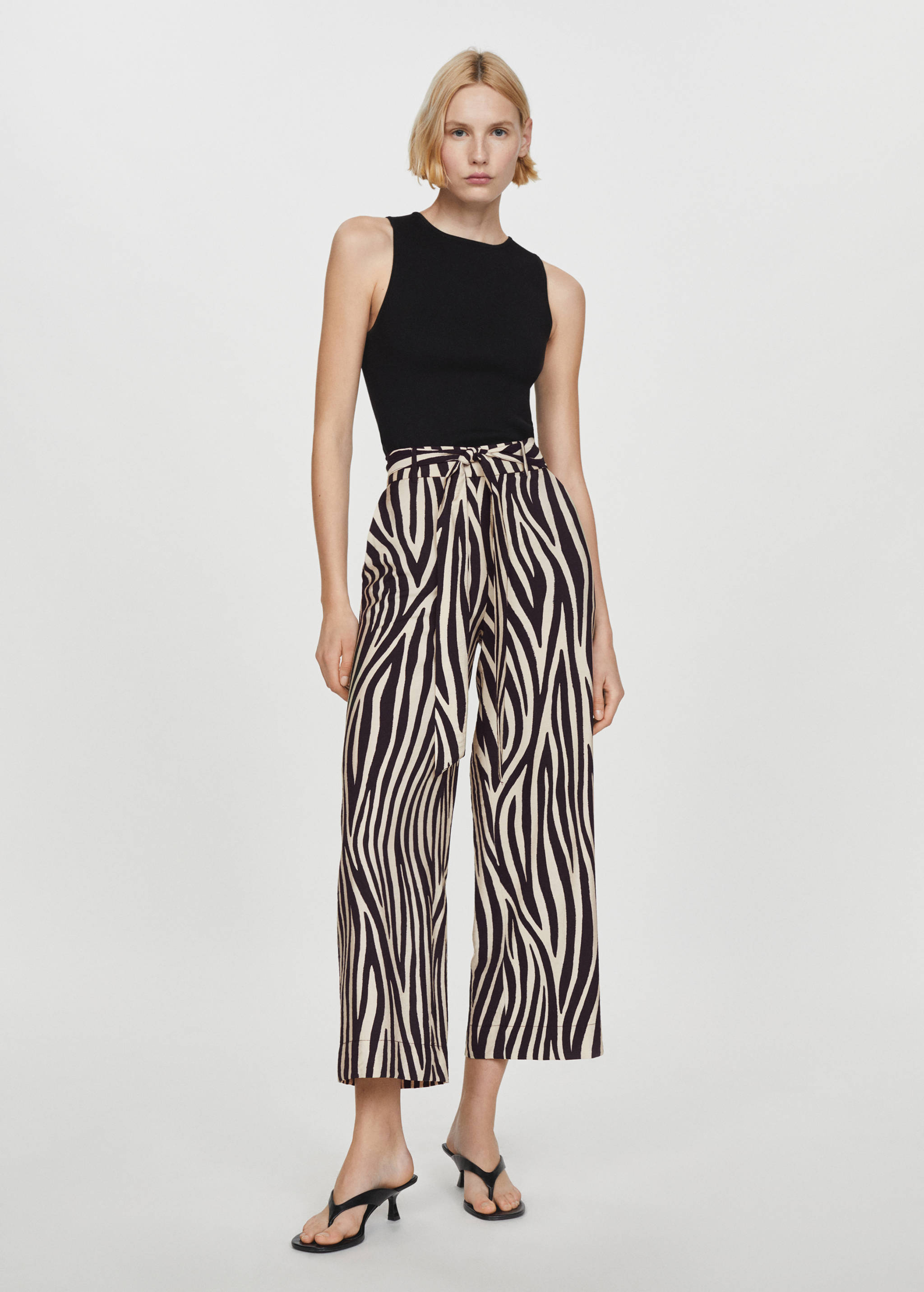 Printed trousers with bow - General plane