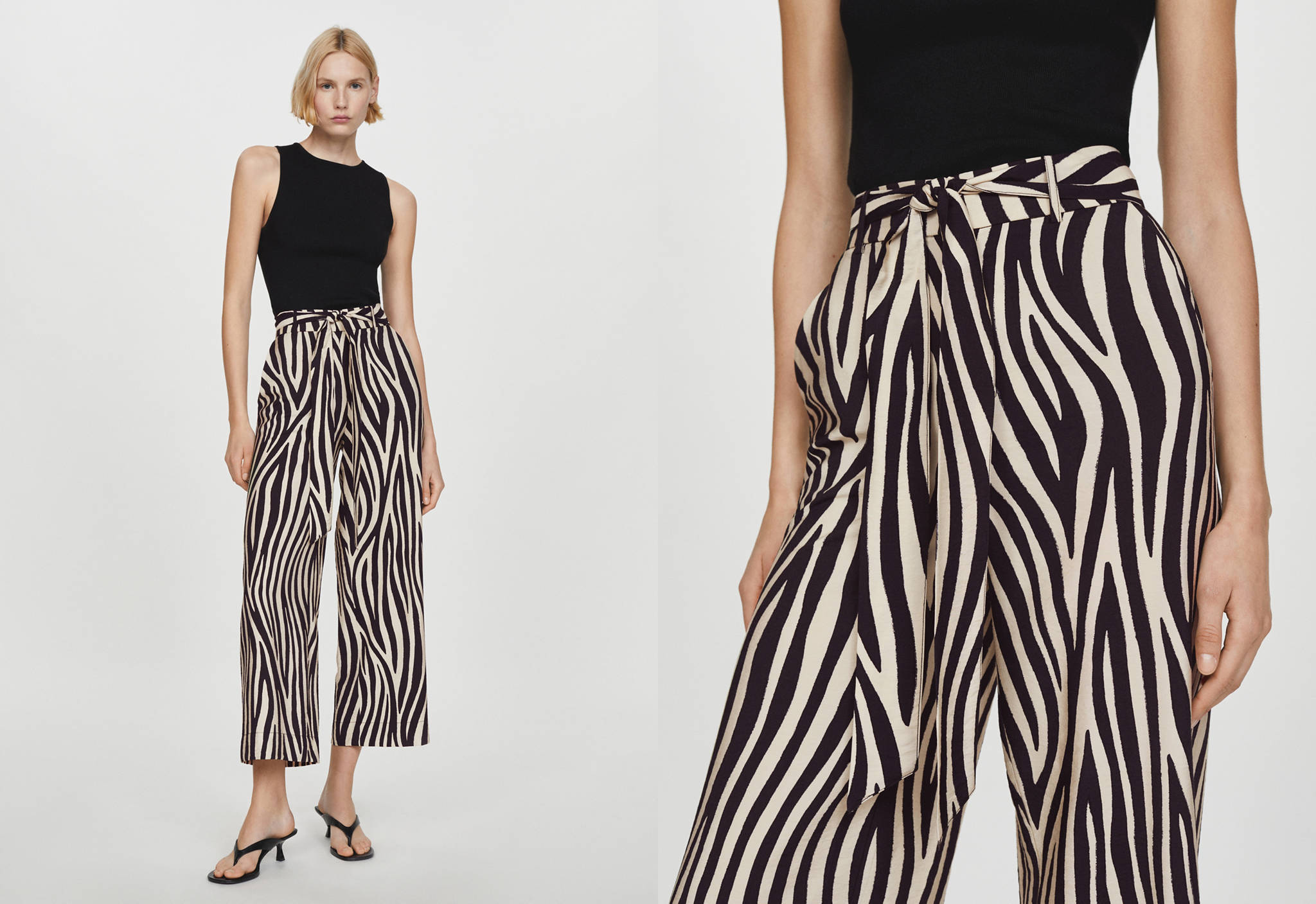 Printed trousers with bow - Panoramic plane