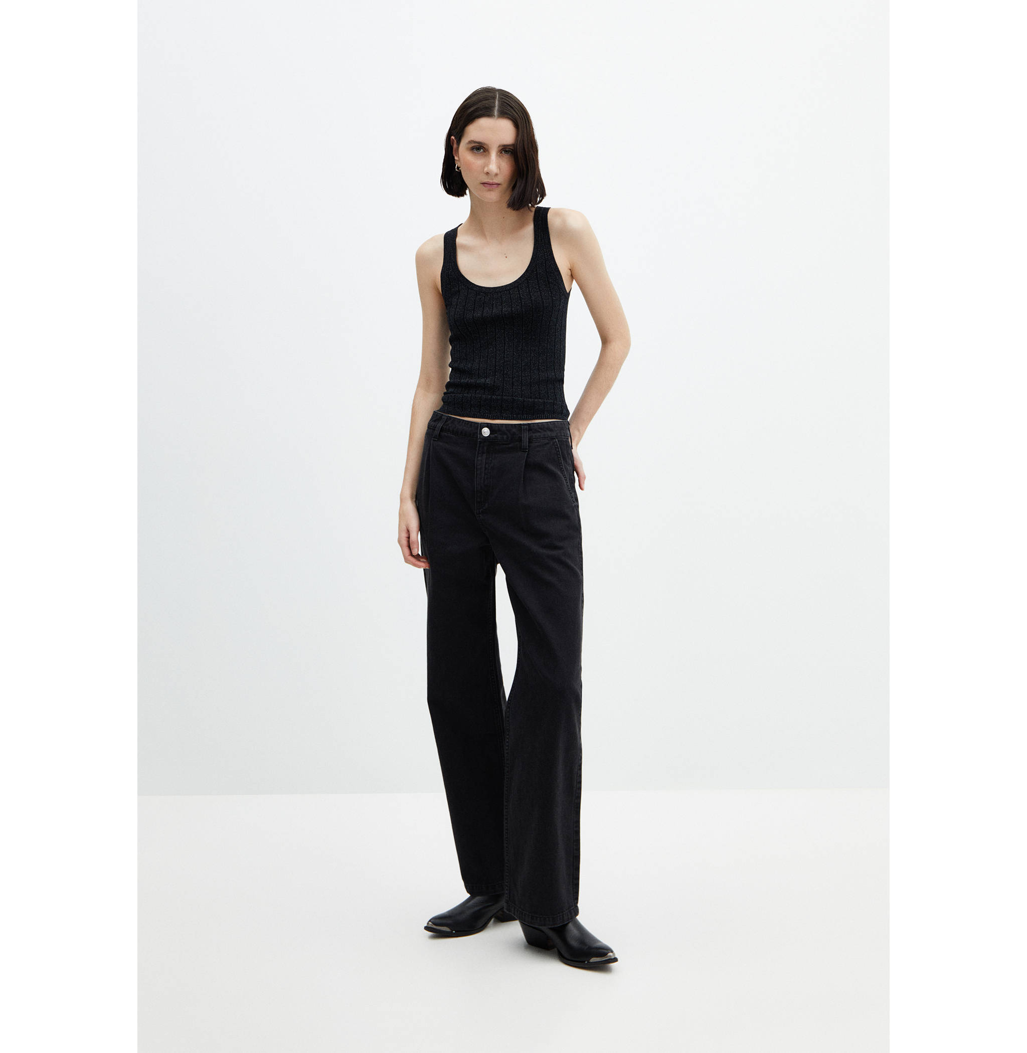 Lurex ribbed top - General plane