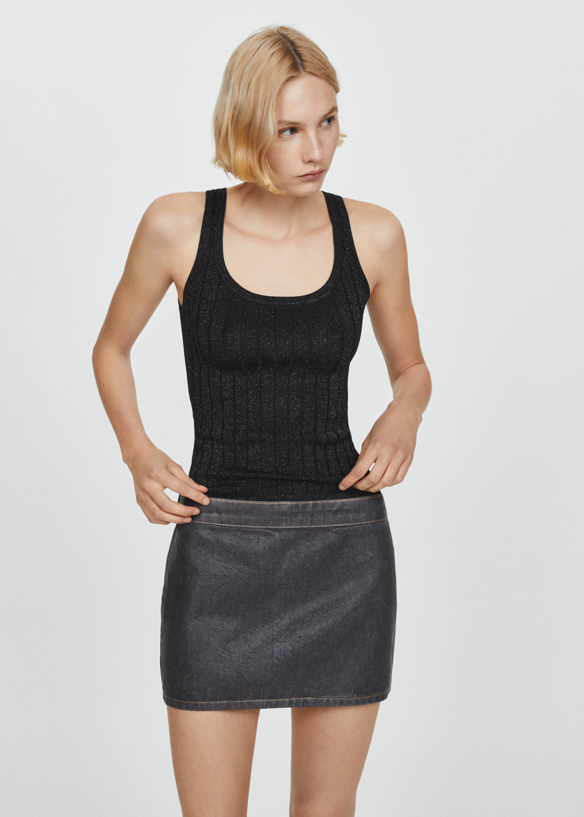 Lurex ribbed top - Medium plane