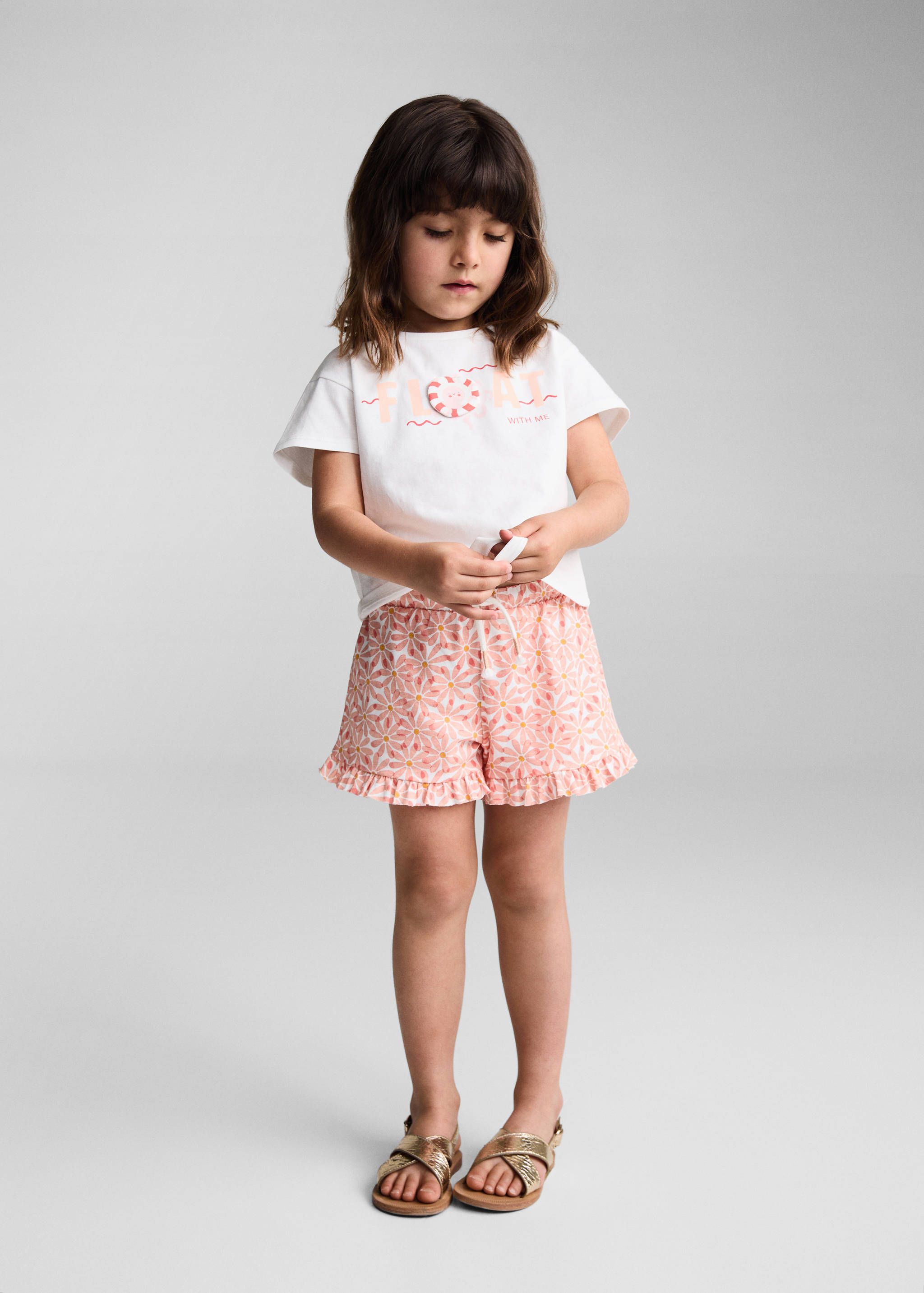 Floral cotton shorts - General plane