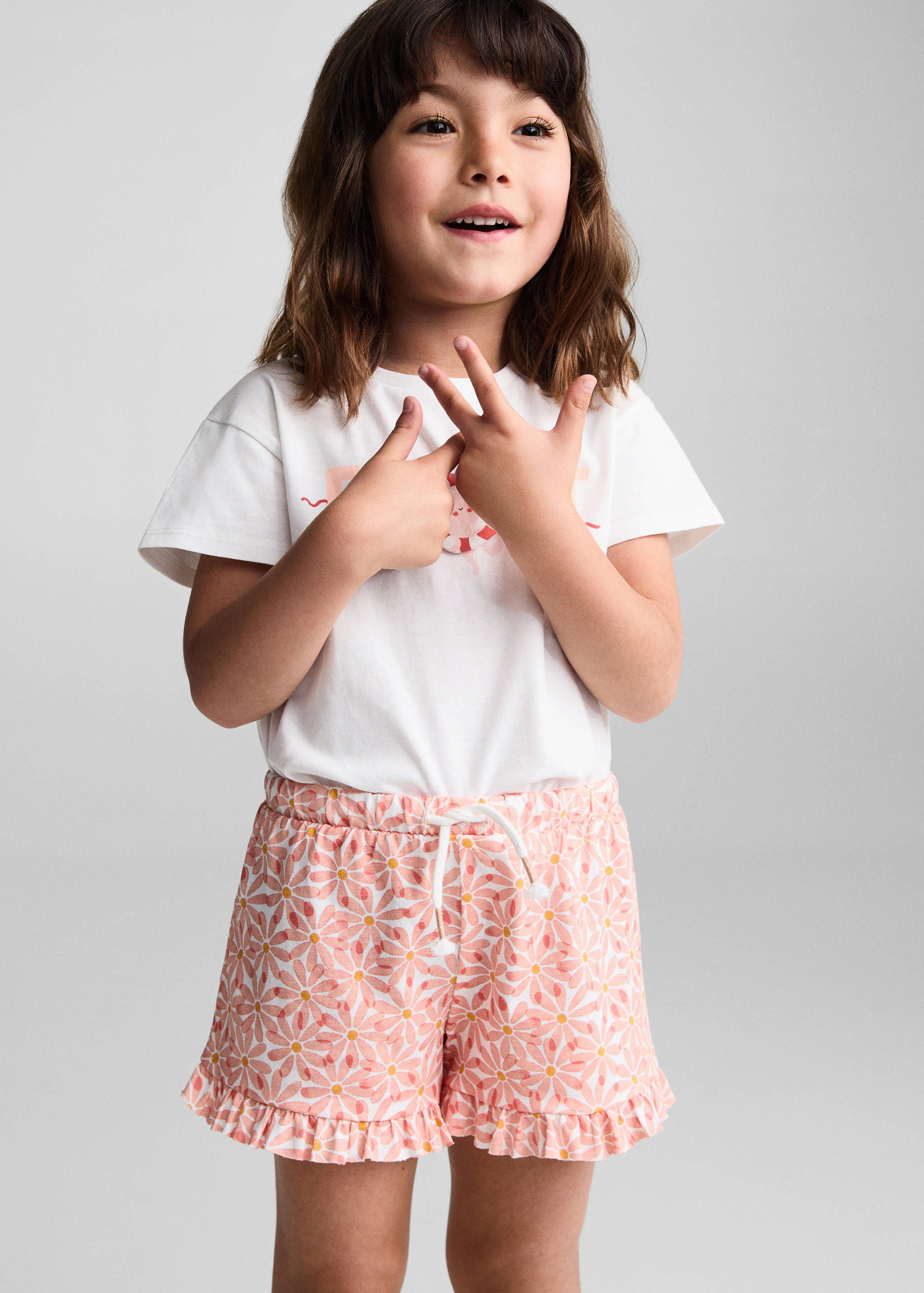 Floral cotton shorts - Medium plane