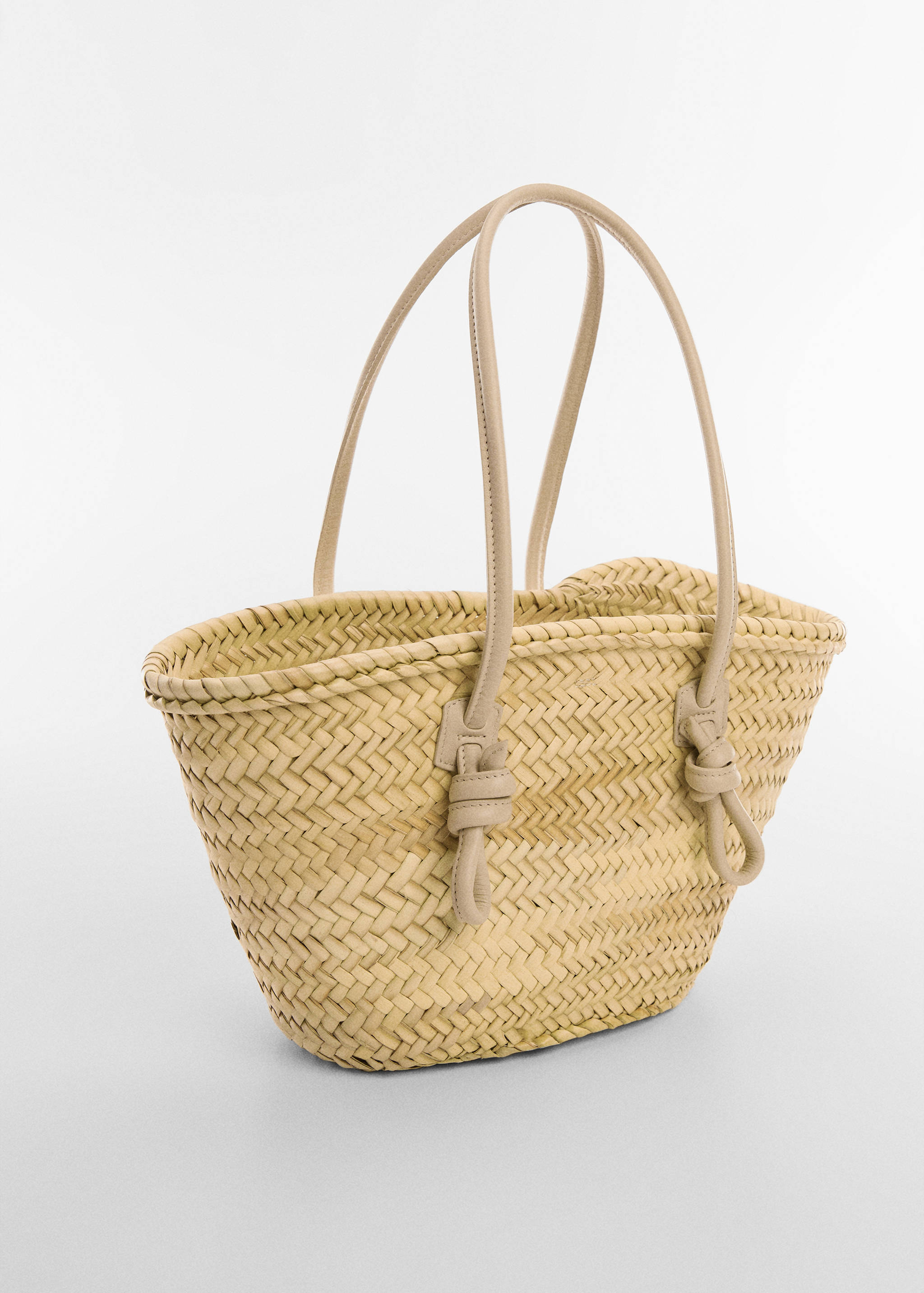 Leather basket bag - Medium plane