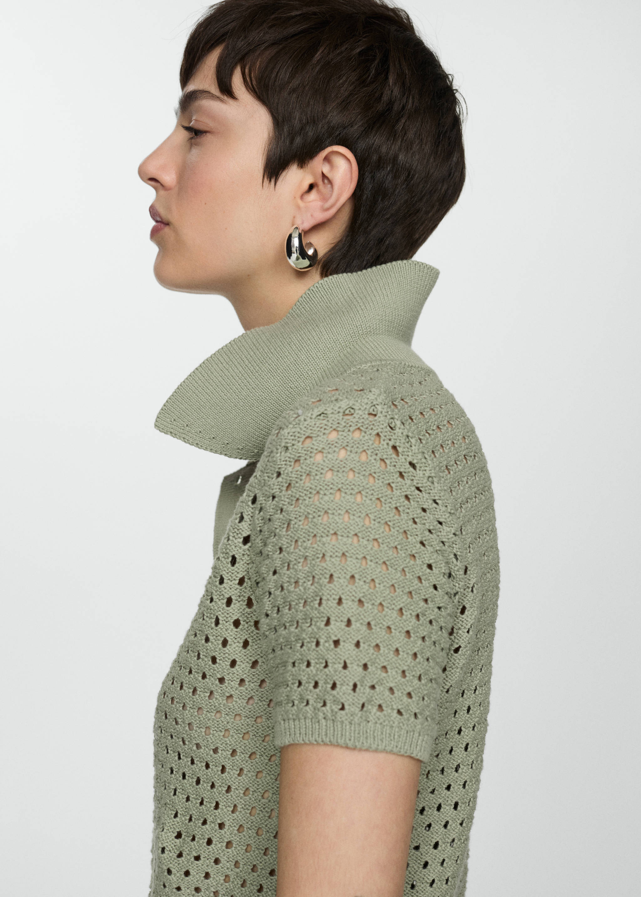 网眼针织Polo衫 - null