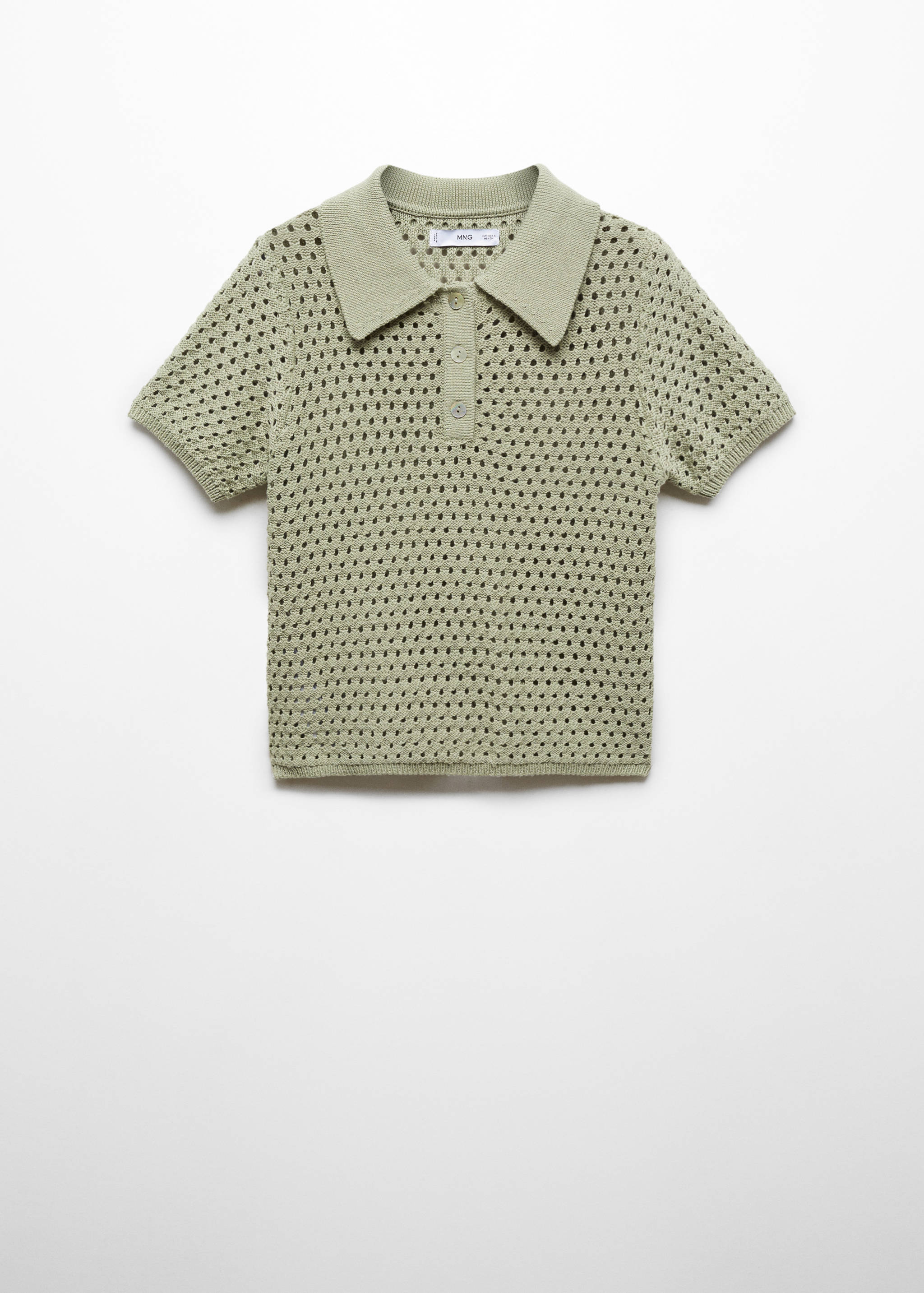 Knit polo with lace design - Article without model