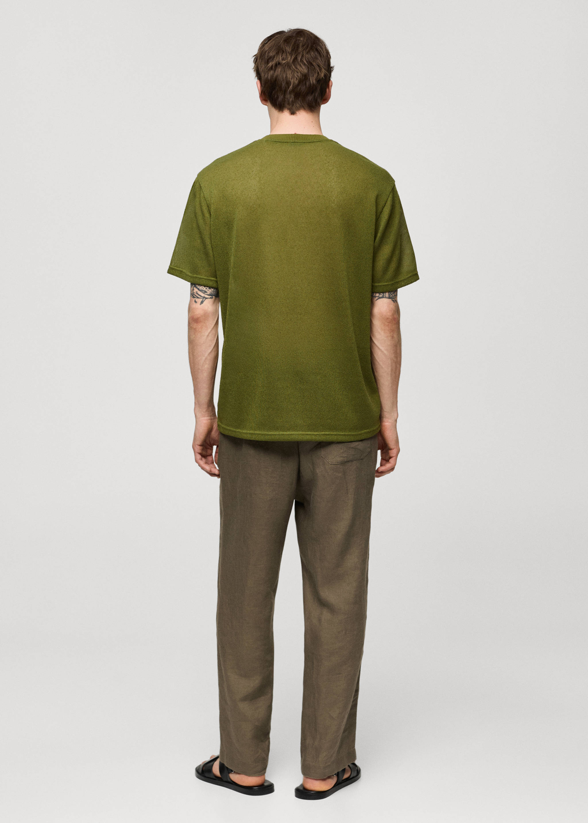 100% linen pants with drawstring - Reverse of the article