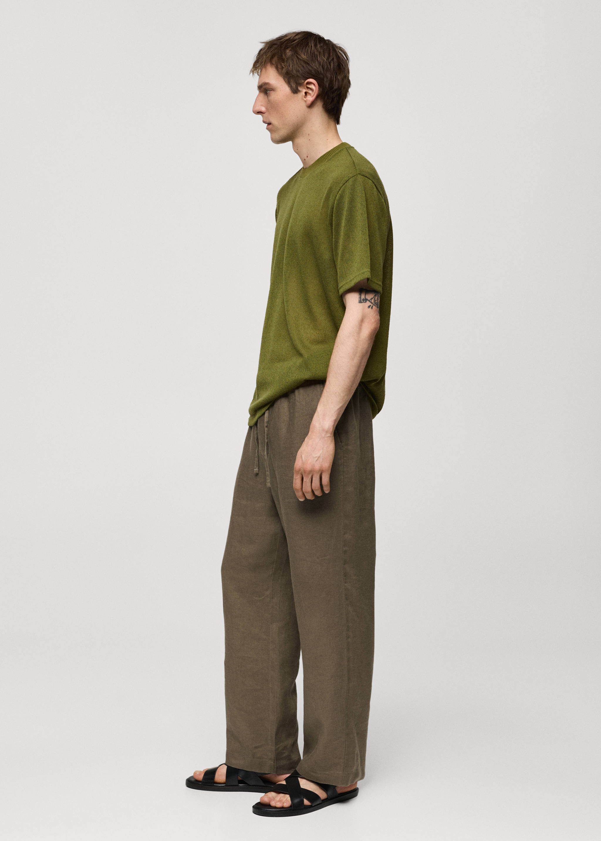 100% linen pants with drawstring - Details of the article 6