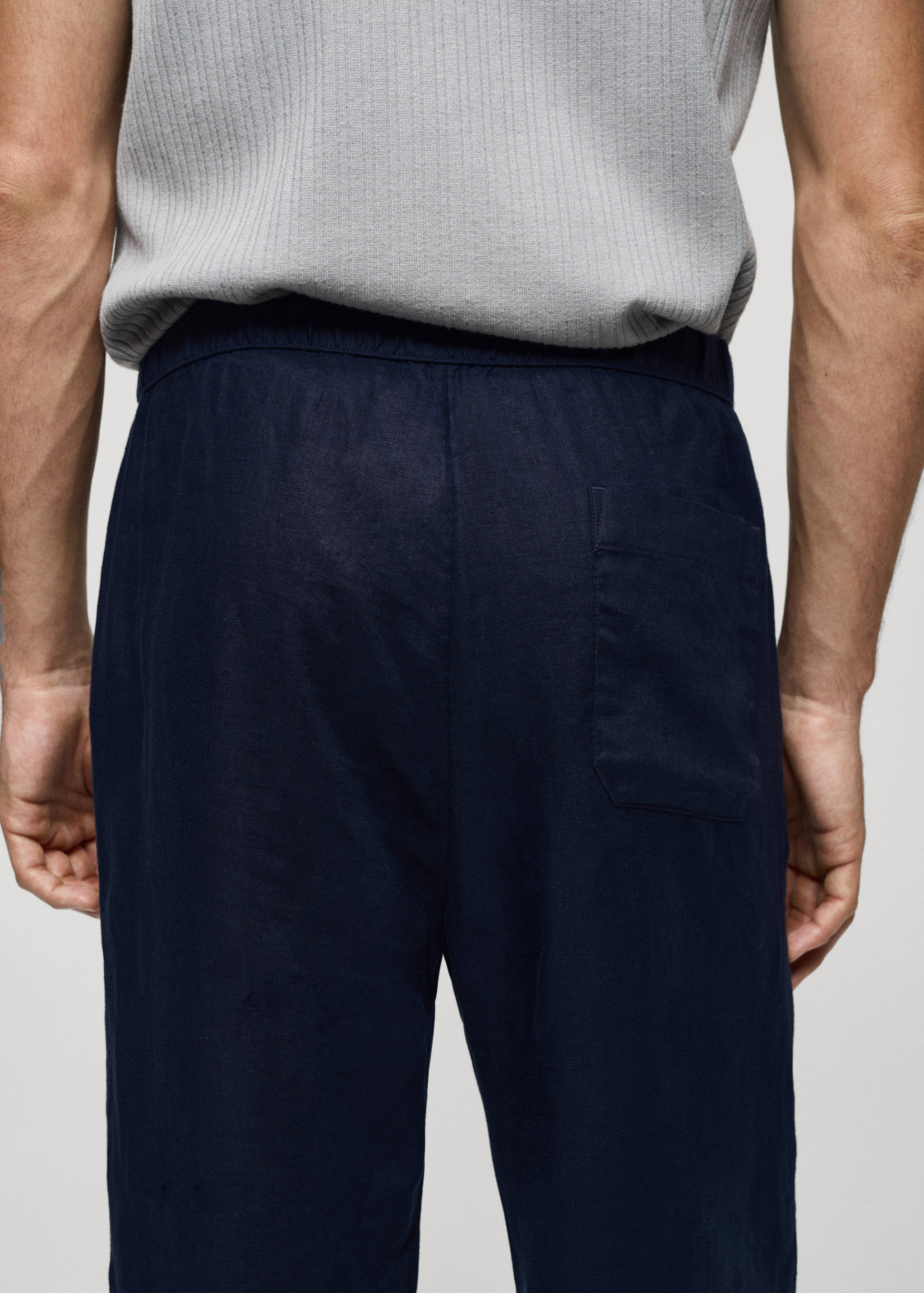 100% linen trousers with drawstring - Details of the article 6