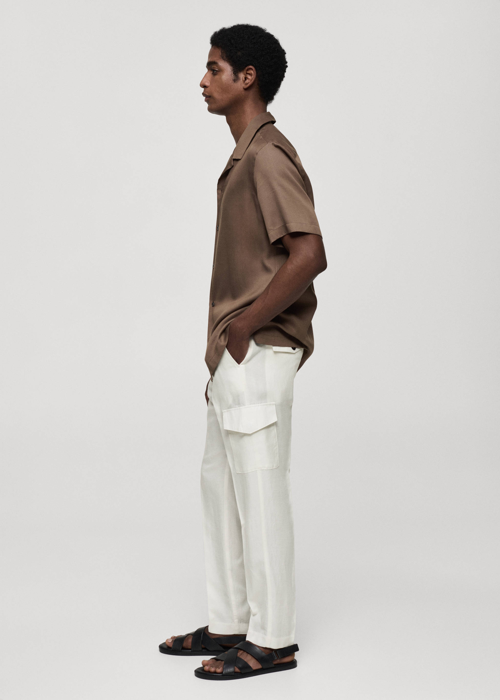 Pantalón cargo mezcla lino - Detalle del artículo 2